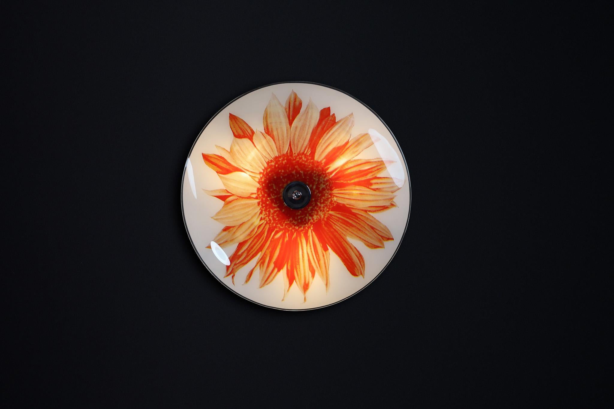 Mid-Century Glass Hanging Pendant or Wall Light Brussels World Expo 1958 (no:8) In Good Condition For Sale In Almelo, NL