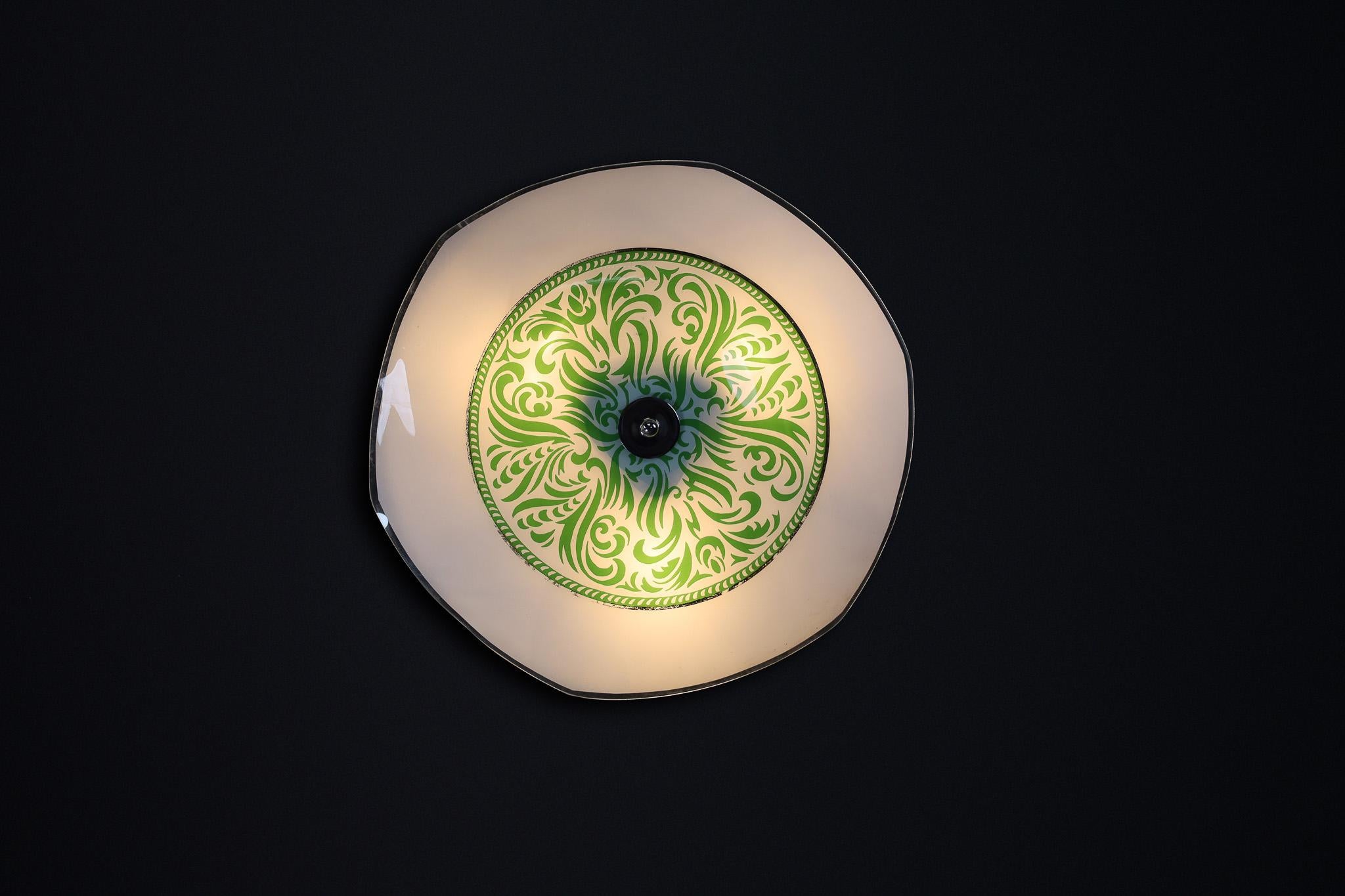 Mid-Century Modern Mid-Century Glass Hanging Pendant or Wall Light Brussels World Expo 1958 (no:9) For Sale