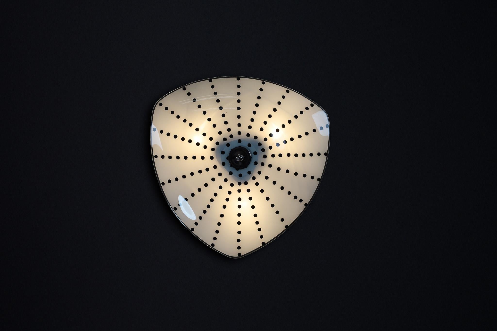 Mid-Century Glass Hanging Pendant or Wall Light Brussels WorldExpo 1958 (no:11) In Good Condition For Sale In Almelo, NL