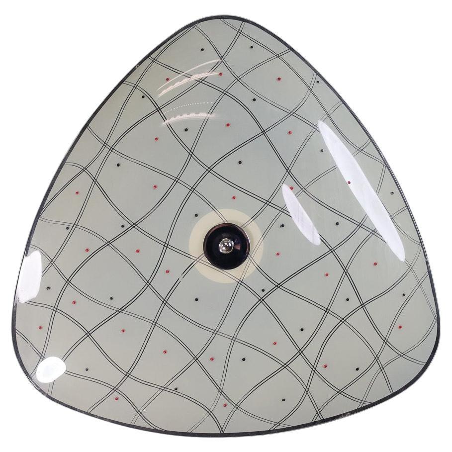 Mid-Century Glass Hanging Pendant or Wall Light Brussels WorldExpo 1958 (no:13)