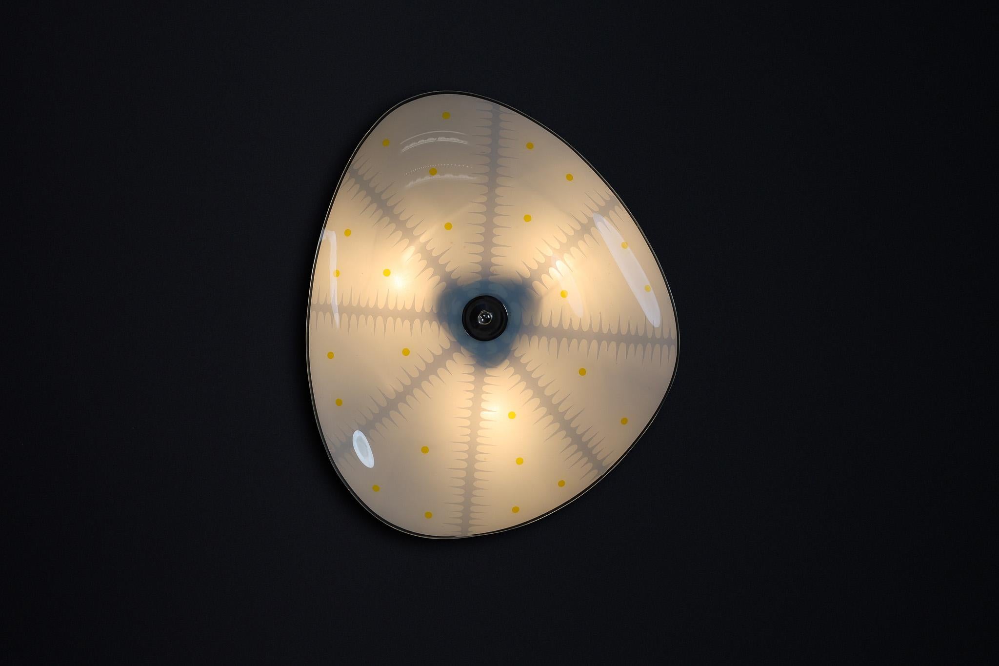 Metal Mid-Century Glass Hanging Pendant or Wall Light Brussels WorldExpo 1958 (no:18) For Sale