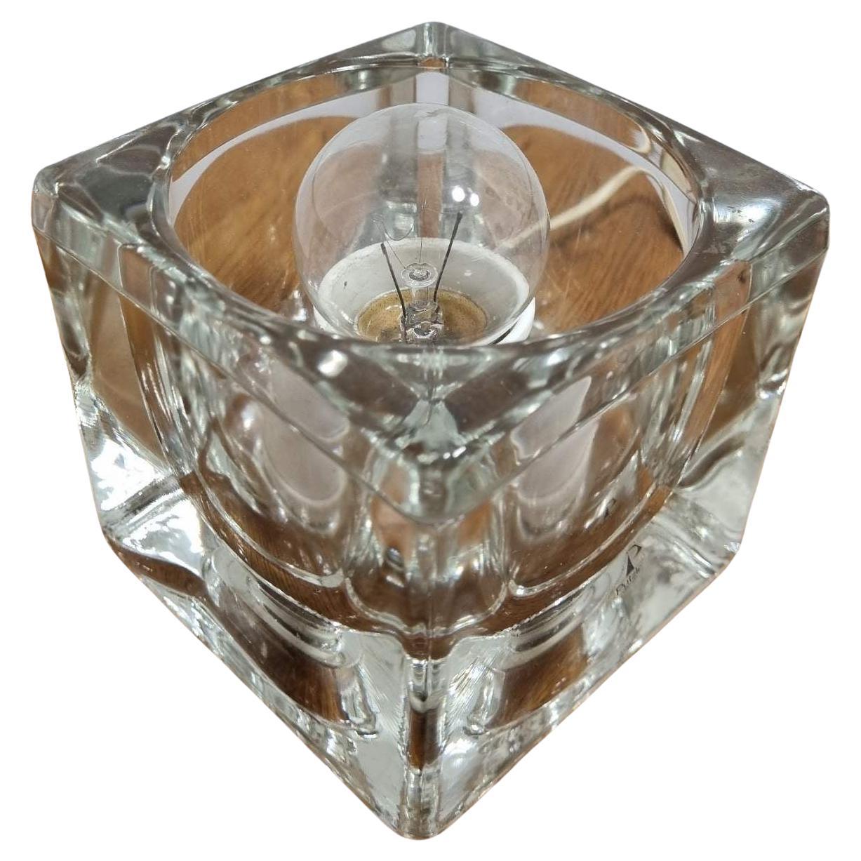Tischlampe „Eiswürfel“ aus Glas aus der Mitte des Jahrhunderts, Peill & Putzler, Deutschland 70er Jahre.