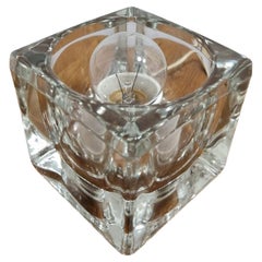 Lámpara de sobremesa "Cubo de hielo" de cristal de mediados de siglo, Peill & Putzler, Alemania Años 70.