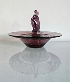 Mid Century Glass Ikebana "Nude Thinker" designed by Jitka Forejtova