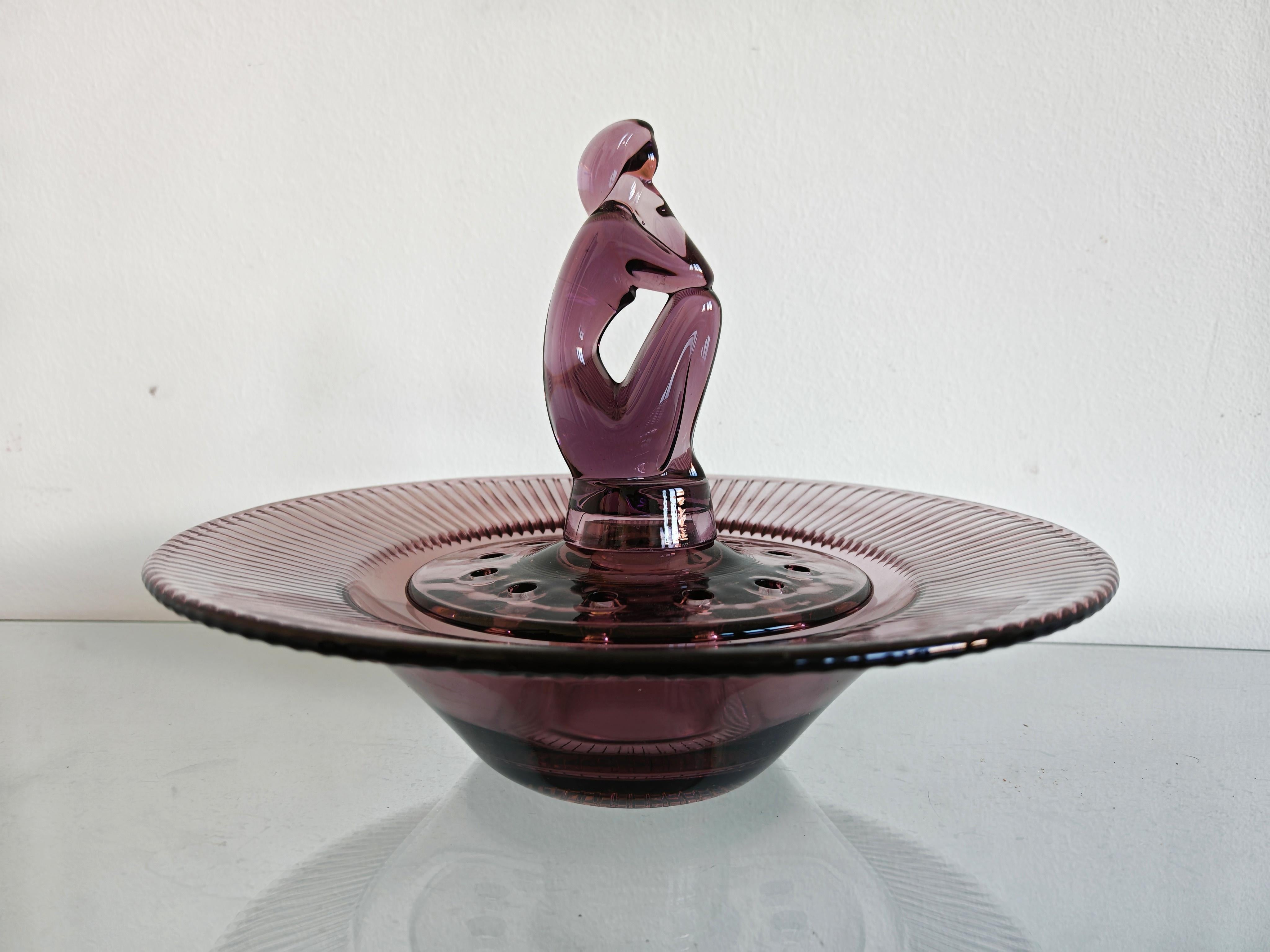 Mid-Century moderno Ikebana di vetro di metà secolo 