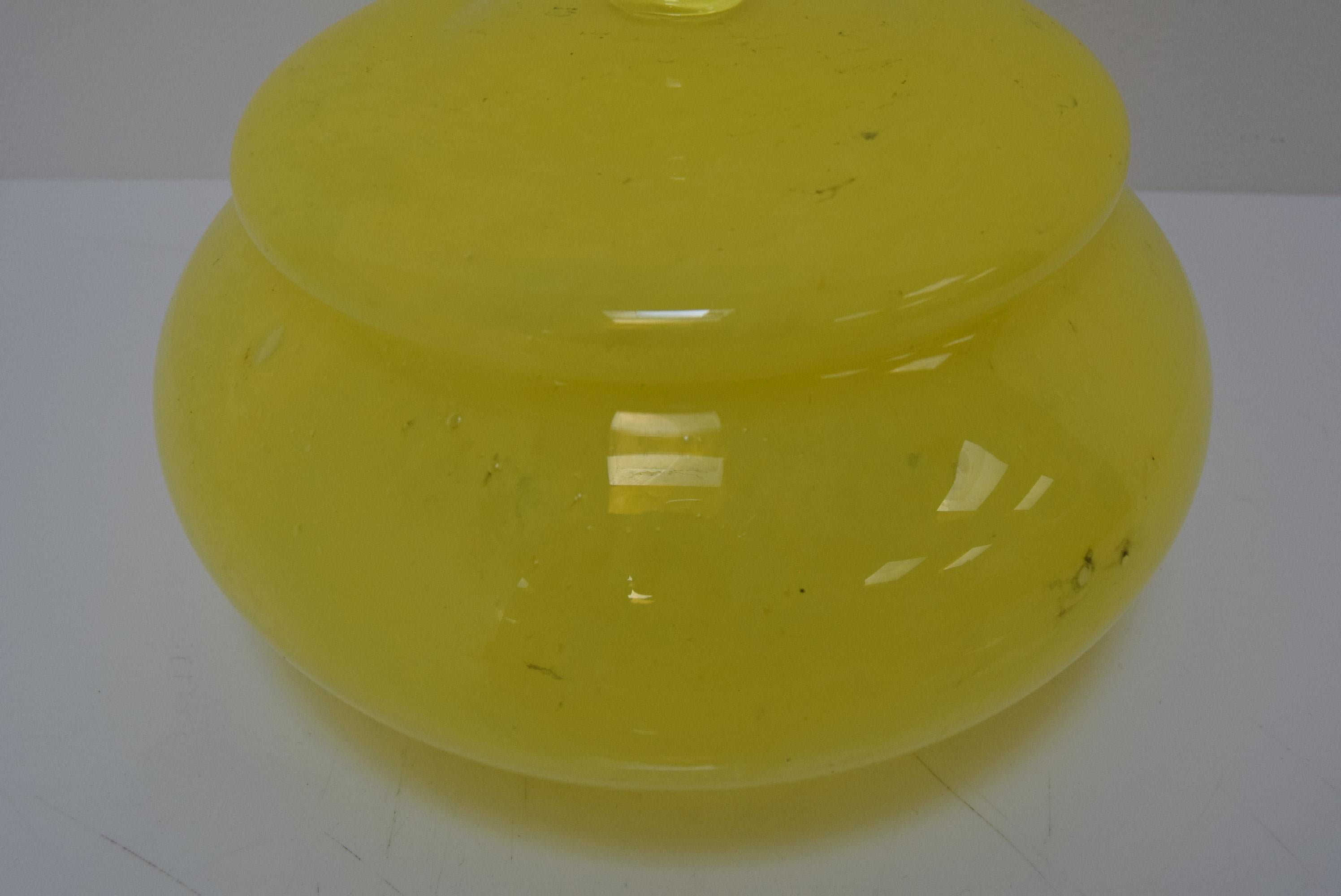 Mid-20th Century Midcentury Glass Jar, Glasswork Novy Bor, 1960s For Sale