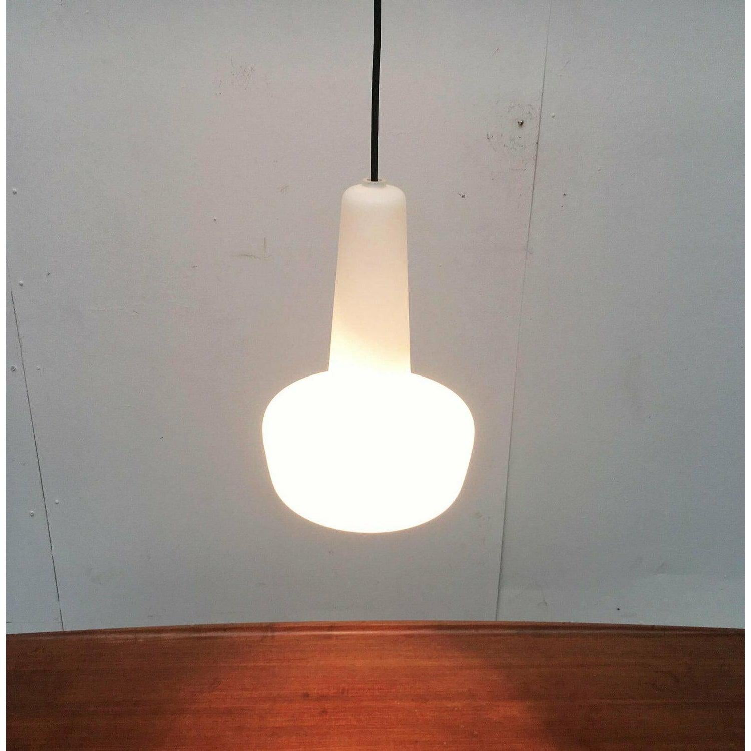 Mid-Century Glass Kreta Pendant Lamp by Jacob E. Bang, 1960s For Sale 5