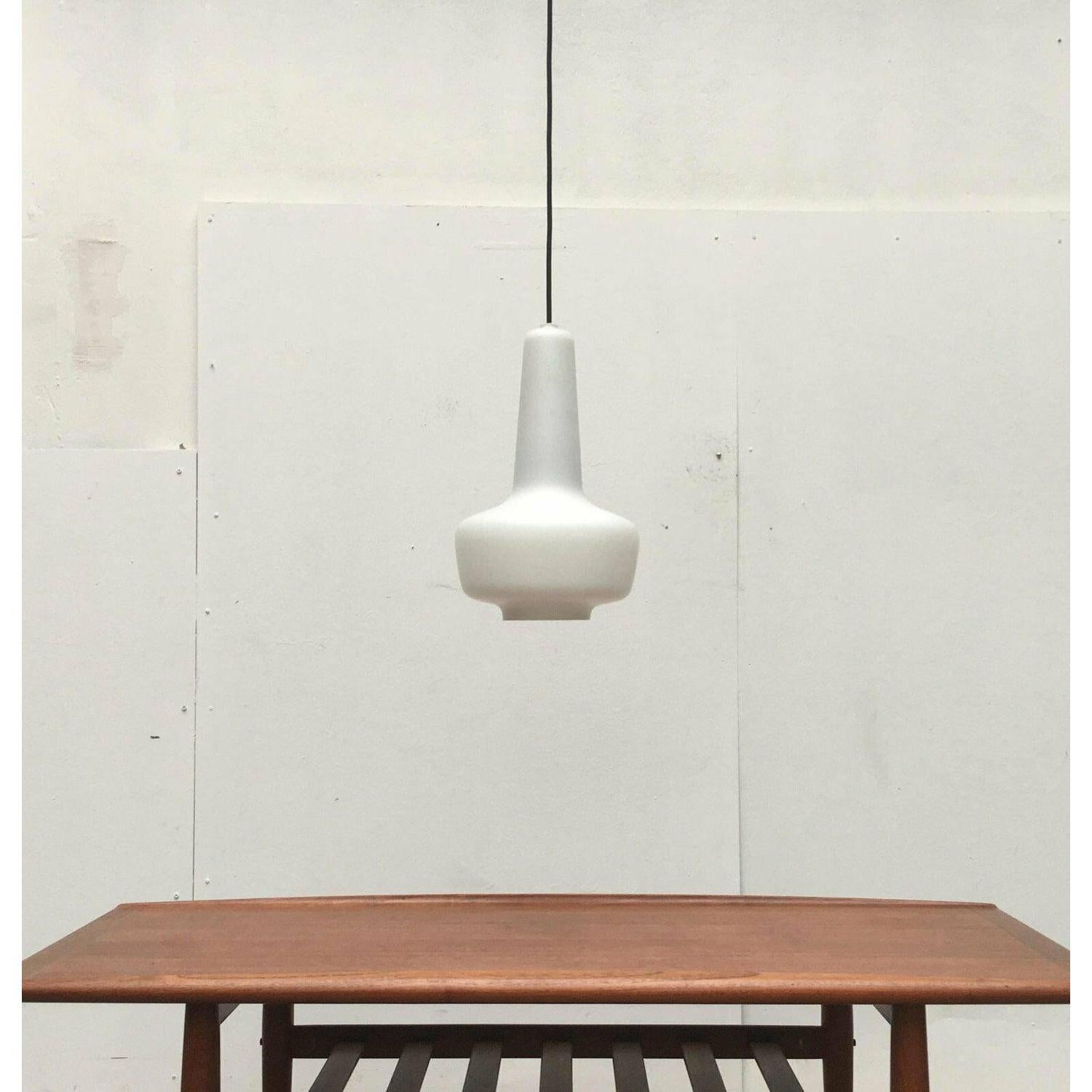 20th Century Mid-Century Glass Kreta Pendant Lamp by Jacob E. Bang, 1960s For Sale
