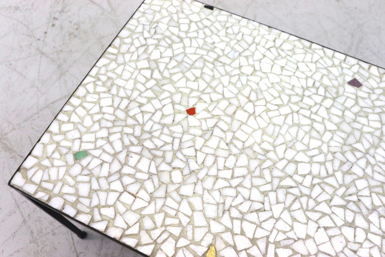 Mid-century Glass Mosaic Tile Coffee Table 2