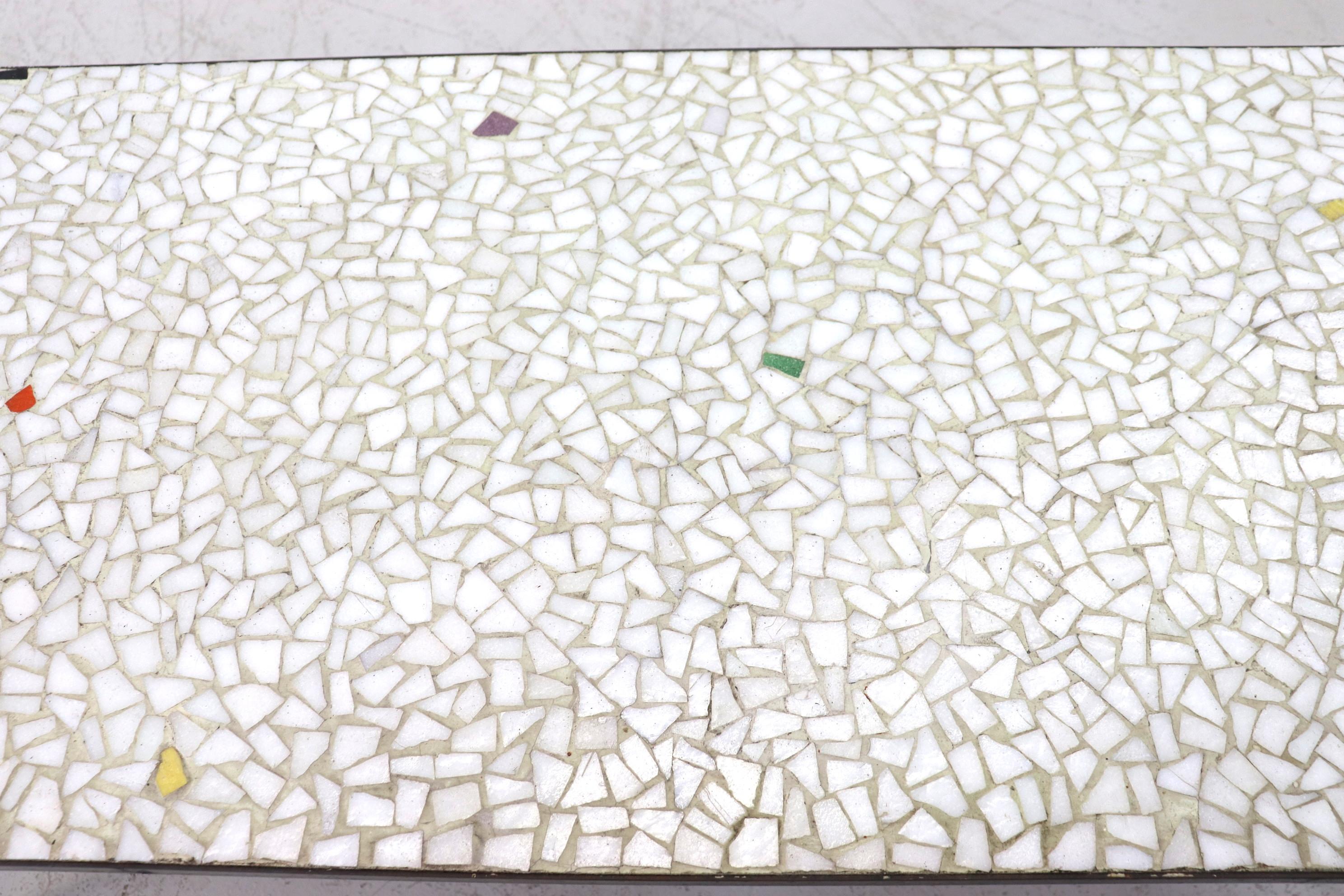 Mid-century Glass Mosaic Tile Coffee Table 3
