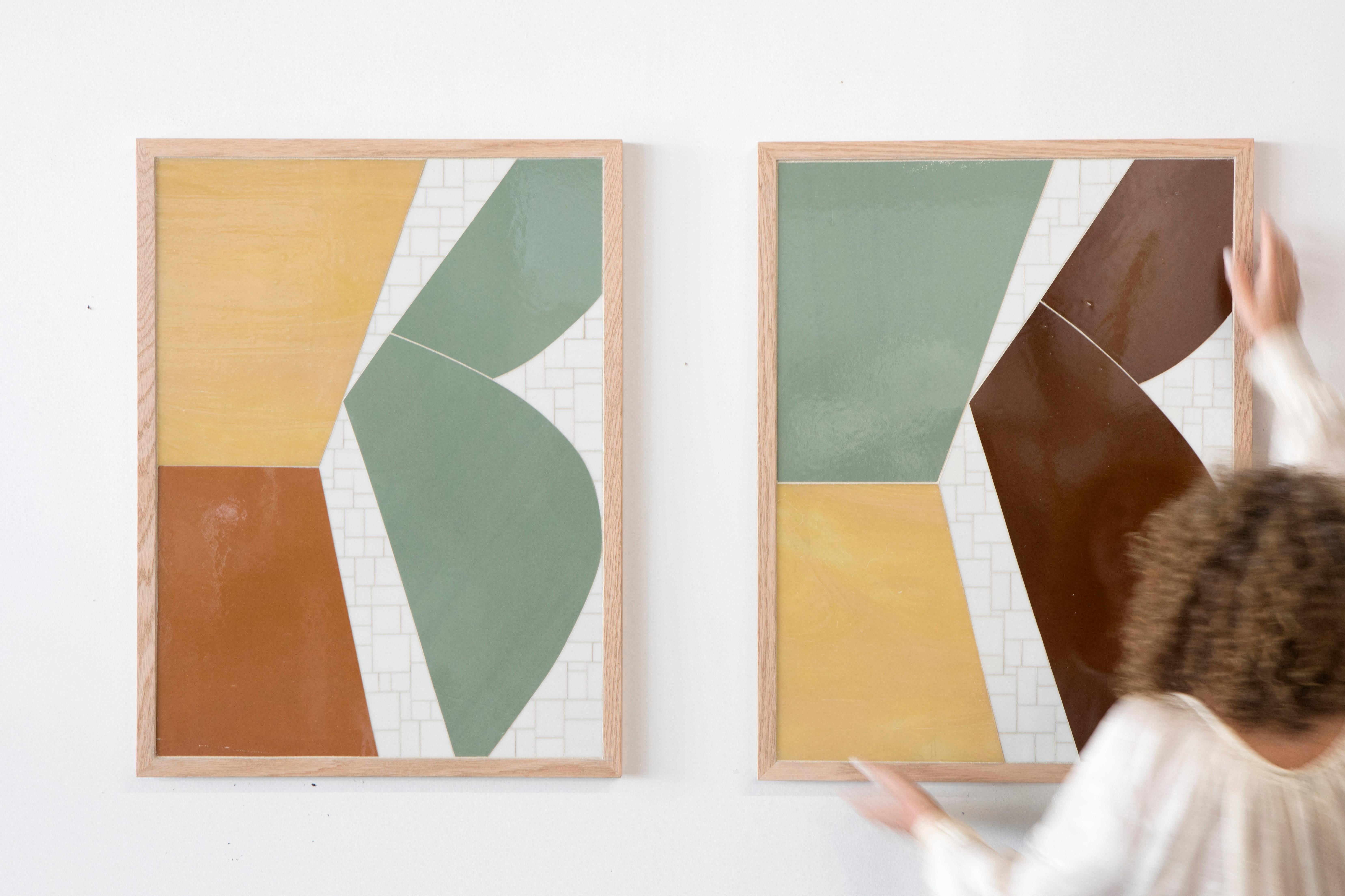 Arte mural en mosaico de vidrio moderno de mediados de siglo by Ercole Home Estadounidense en venta