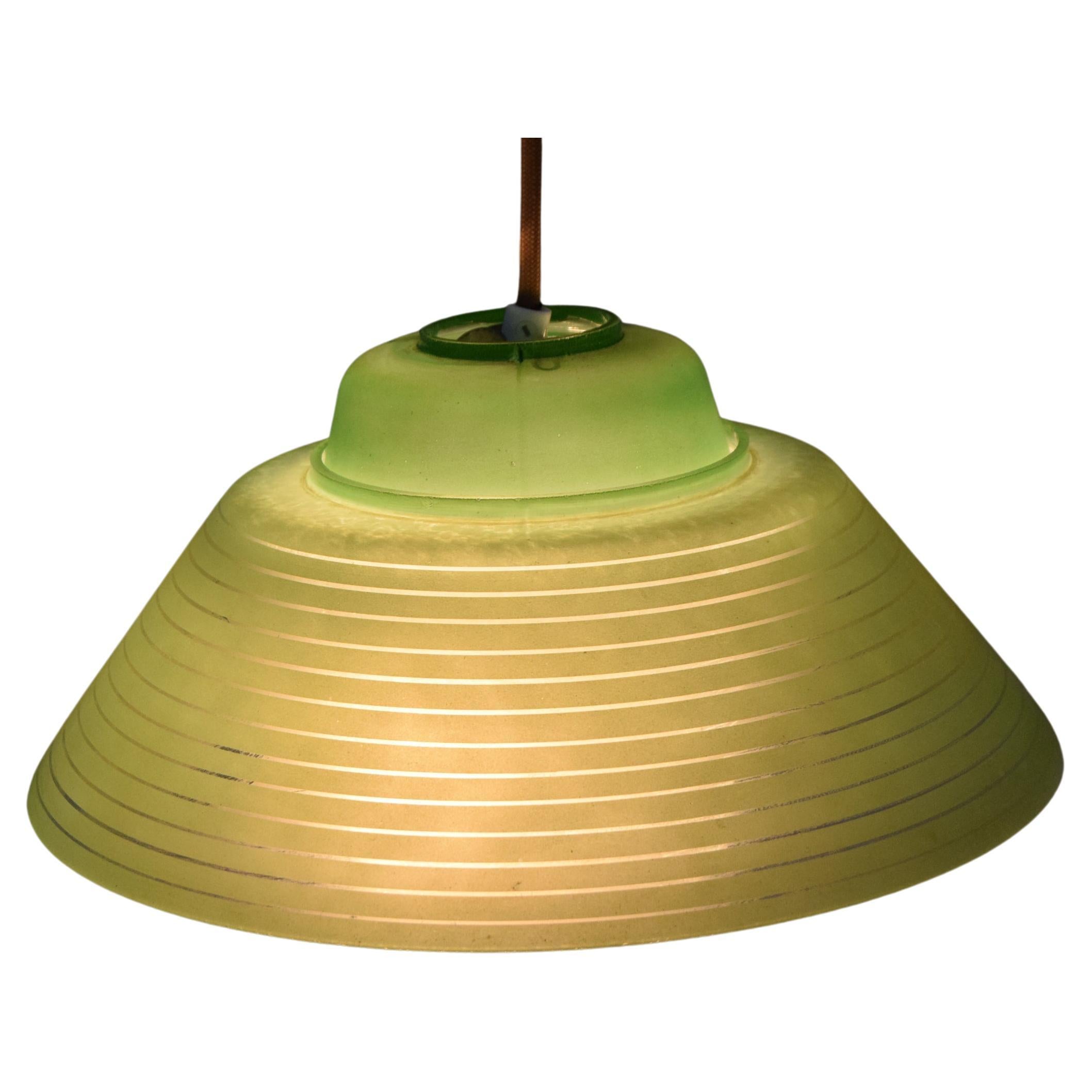 Mid-Century-Glas-Pendelleuchte, 1960er-Jahre
