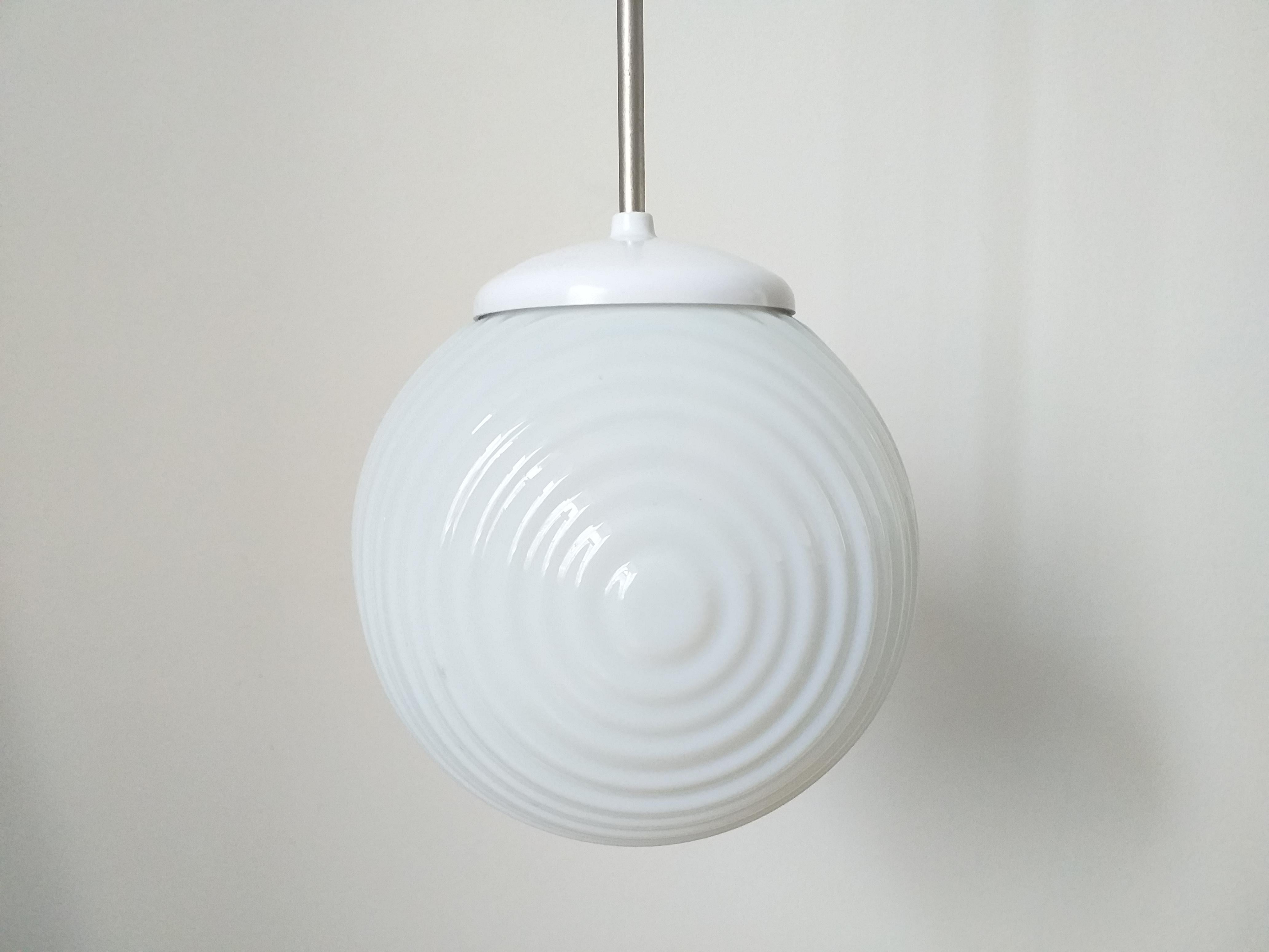Late 20th Century Midcentury Glass Pendant, 1970s For Sale