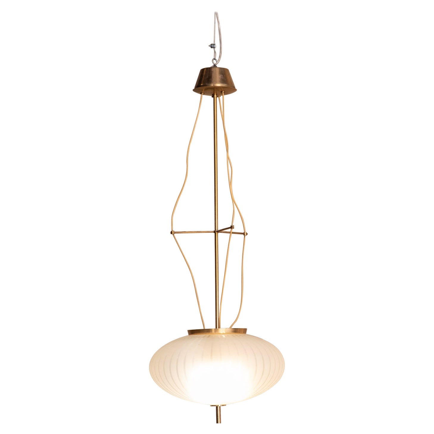Mid-Century Glass Pendant Attributed to Azucena For Sale
