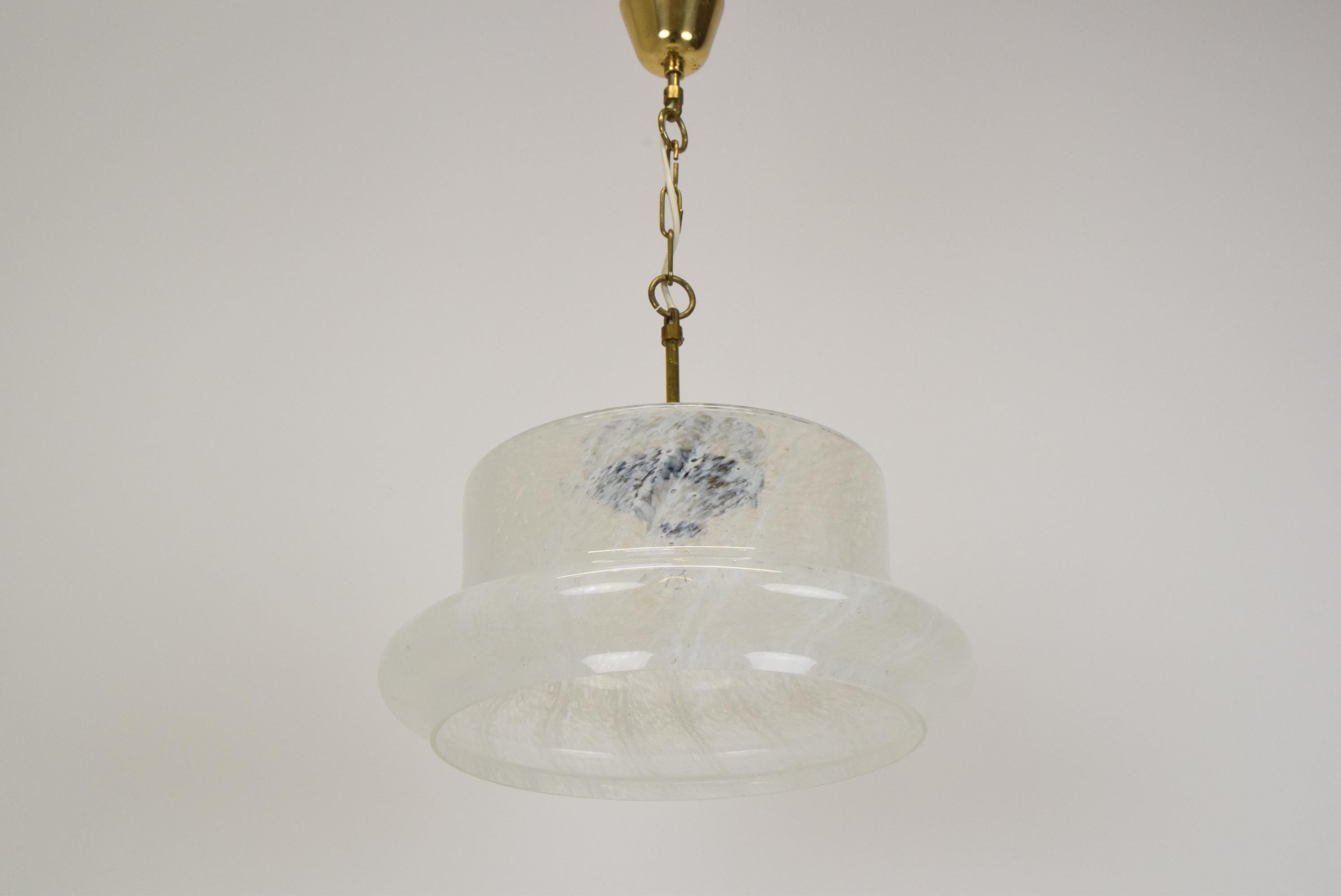 Brass Mid-Century Glass Pendant by Kamenicky Senov, 1960's For Sale