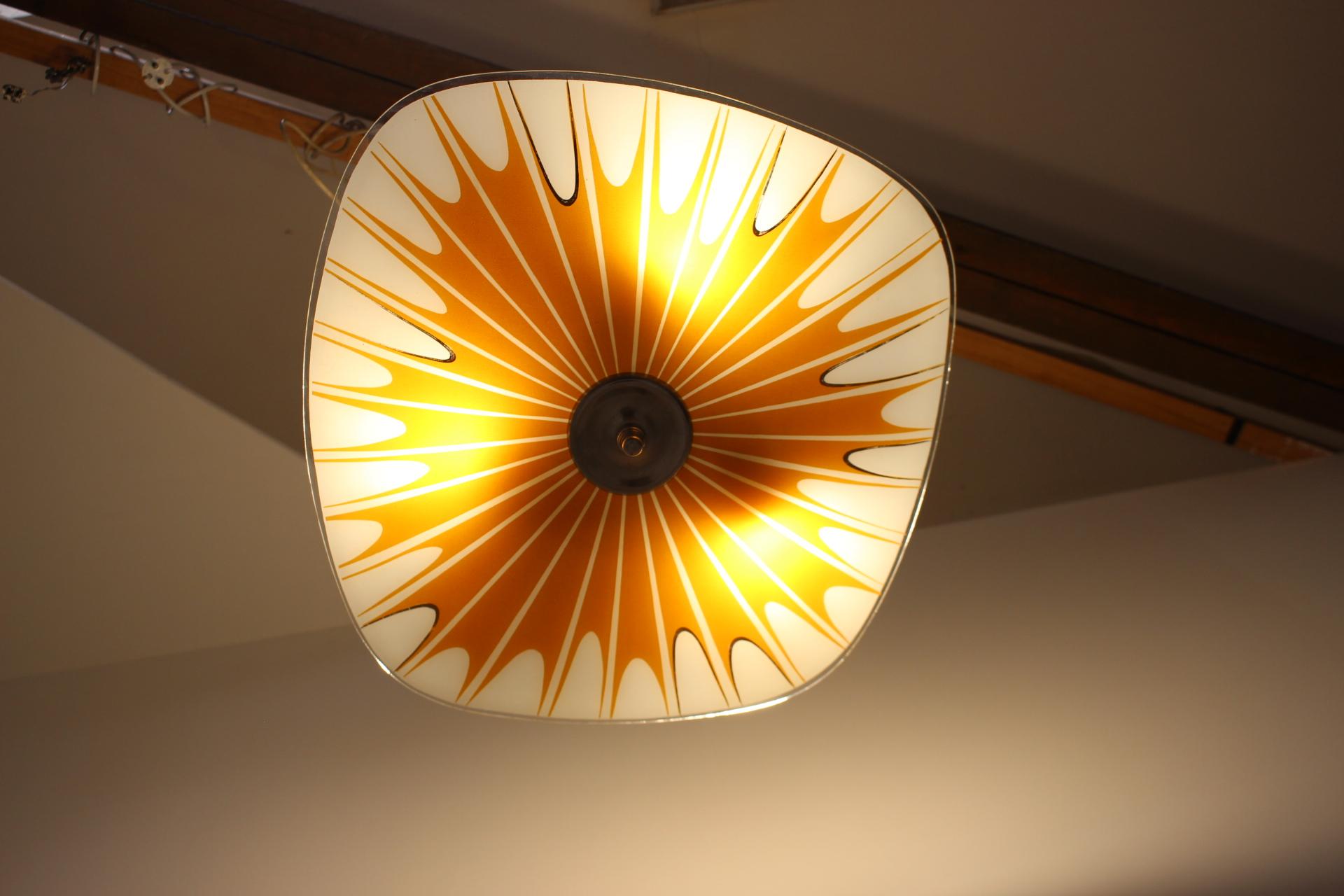 Mid-20th Century Mid-Century Glass Pendant by Napako, 1960's For Sale