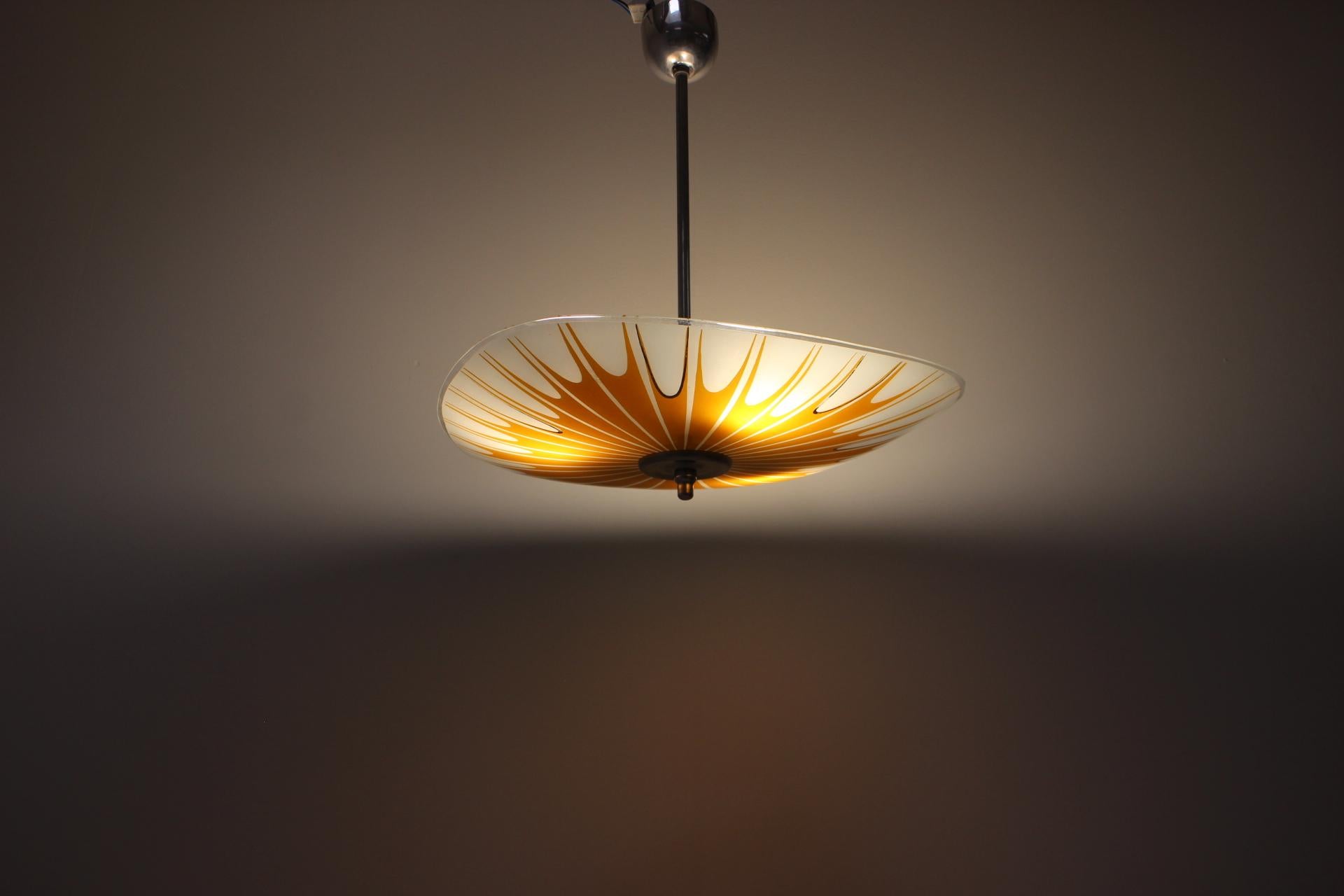 Mid-Century Glass Pendant by Napako, 1960's For Sale 1