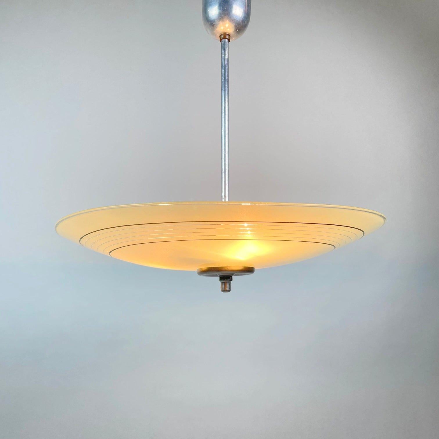 Mid-Century Modern Mid Century Glass Pendant by Napako, Czechoslovakia, 1960's For Sale