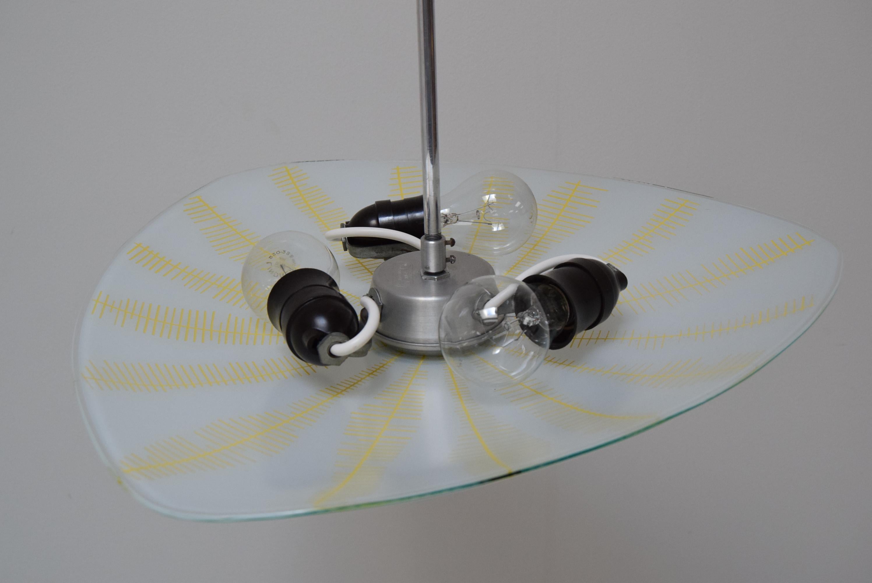 Late 20th Century Mid-century glass pendant by Napako, Czechoslovakia, 1970s. For Sale