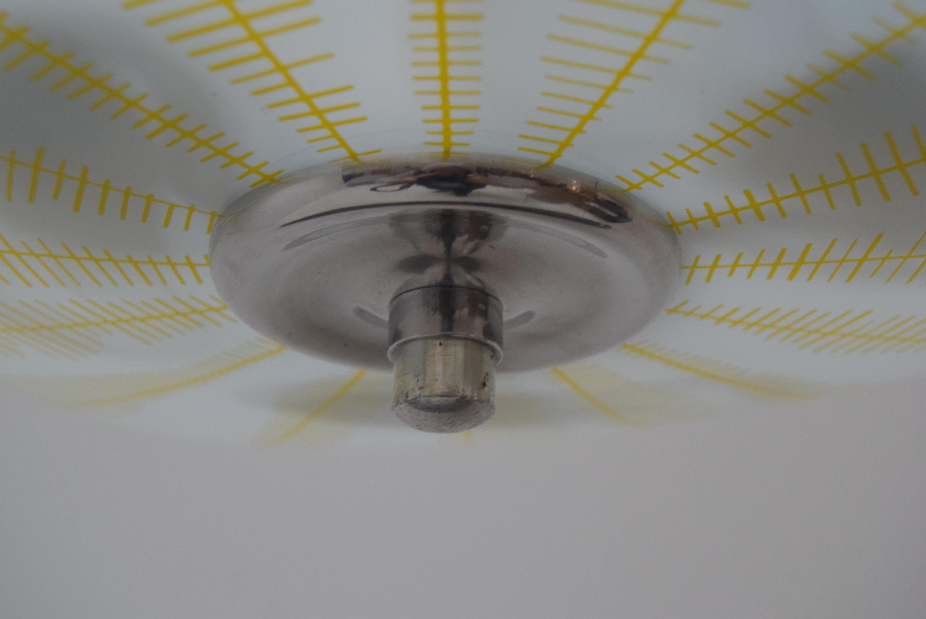 Mid-century glass pendant by Napako, Czechoslovakia, 1970s. For Sale 1