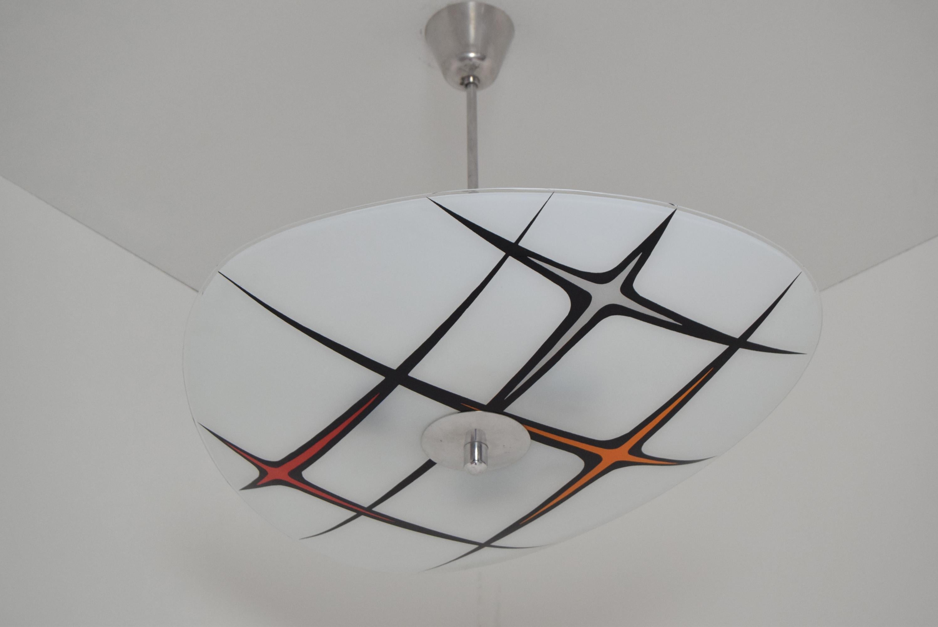Mid-Century Modern Mid-Century Glass Pendant by Napako, 1970’s For Sale