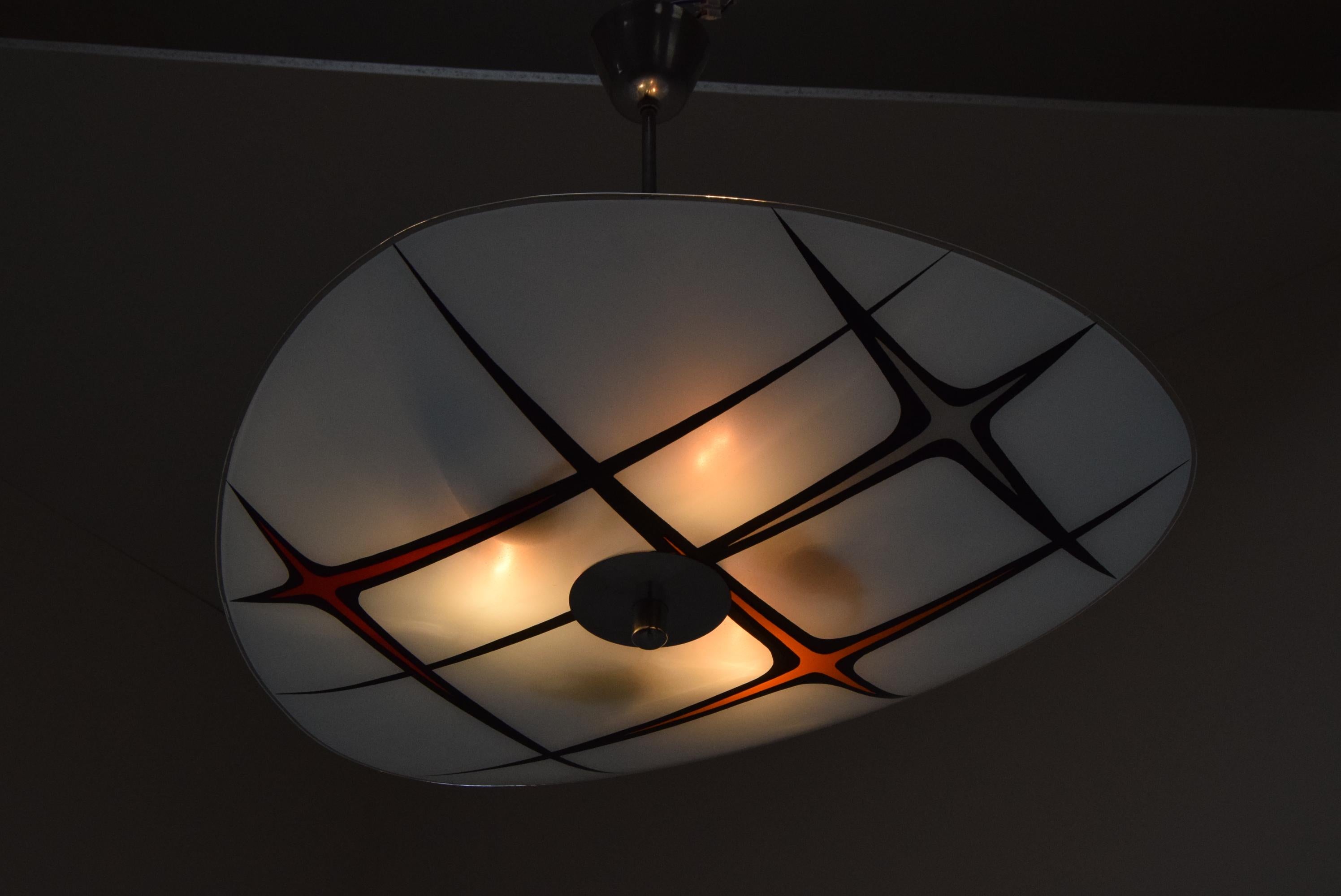 Late 20th Century Mid-Century Glass Pendant by Napako, 1970’s For Sale