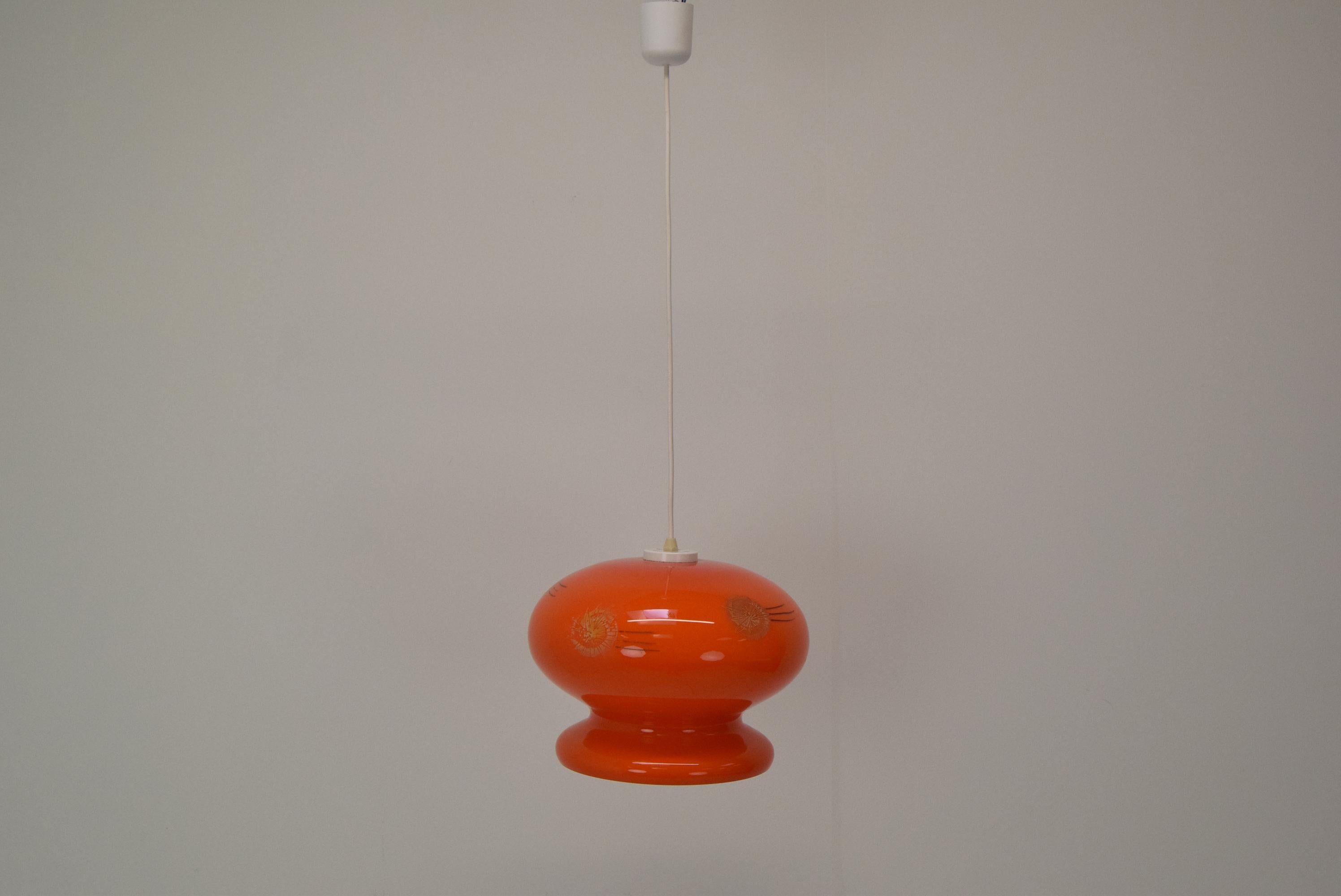 Czech Mid-century Glass Pendant, Designed by Stepan Tabery, 1960's.  For Sale