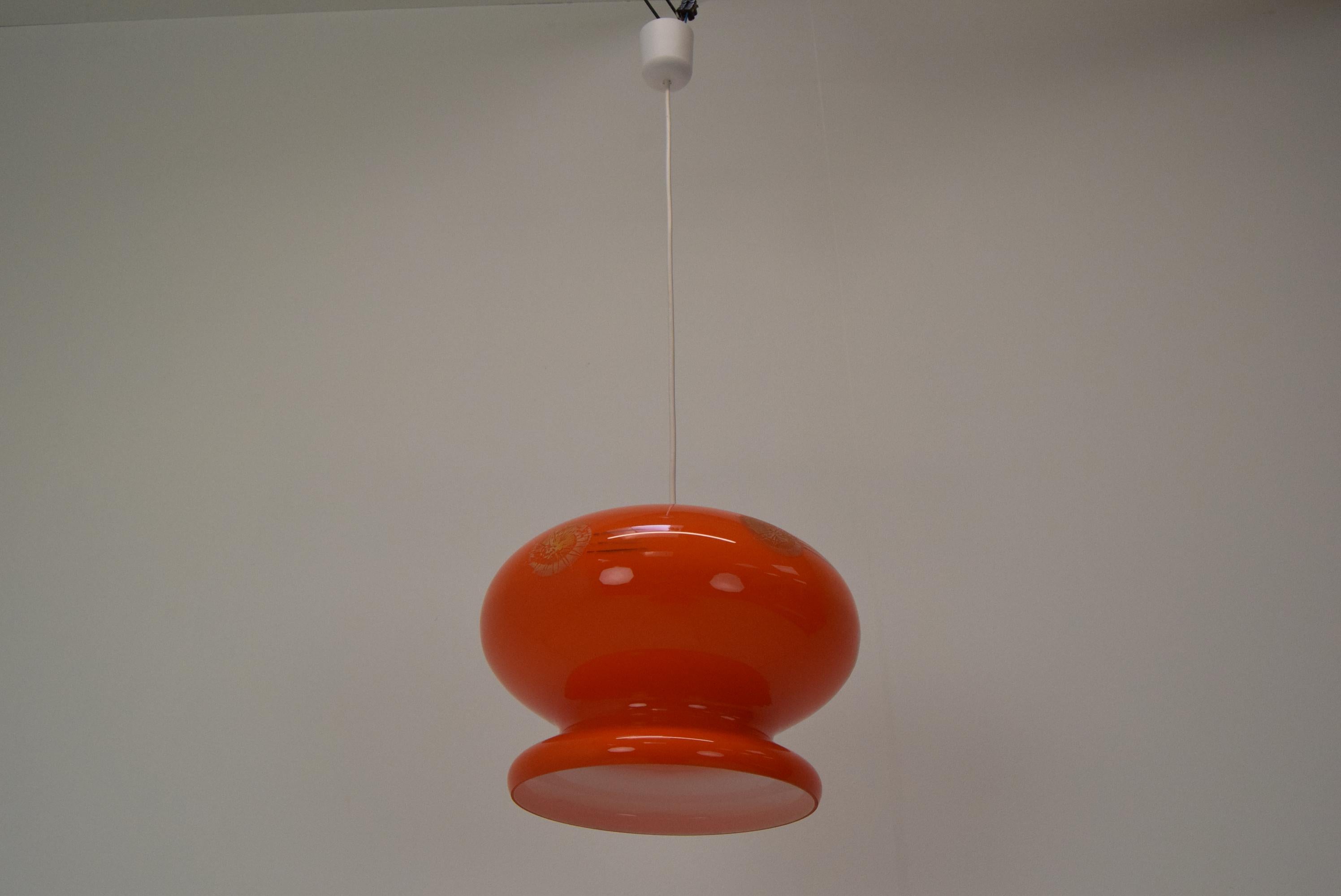 Mid-century Glass Pendant, Designed by Stepan Tabery, 1960's.  In Good Condition For Sale In Praha, CZ