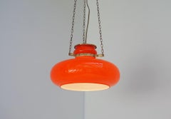 Mid-Century Glass Pendant in Orange Danish Design by Vitrika, 1960s