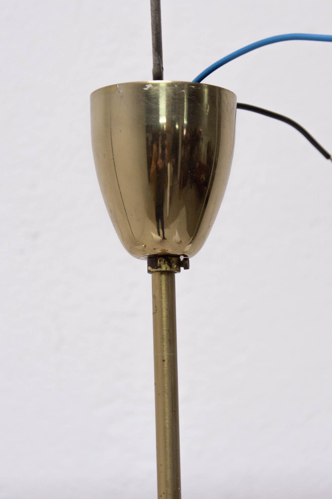 Midcentury Glass Pendant Lamp, Bloom Shape, Czechoslovakia, 1960s For Sale 4