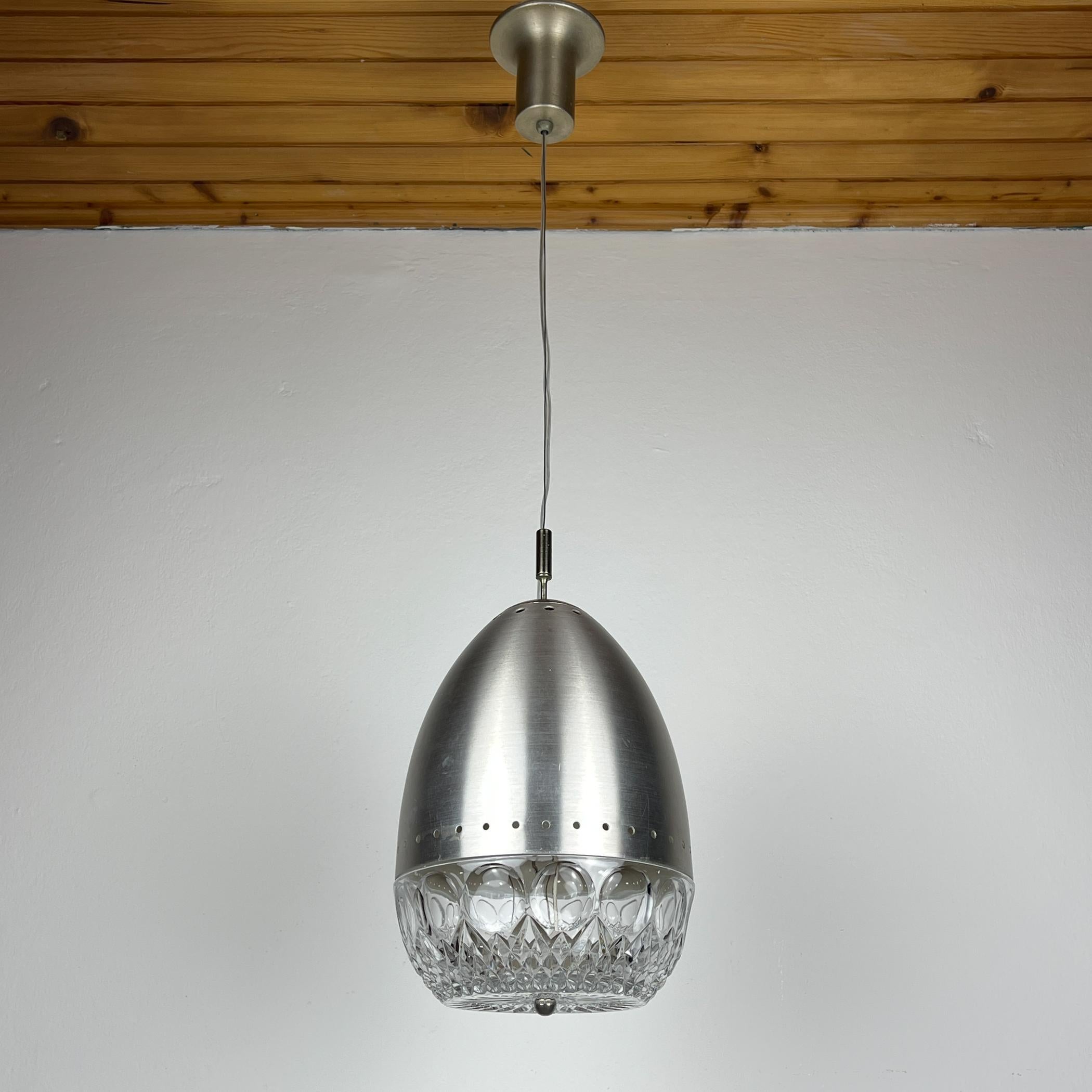 Lampada a sospensione in vetro della metà del secolo scorso, Italia 1960 in vendita 4