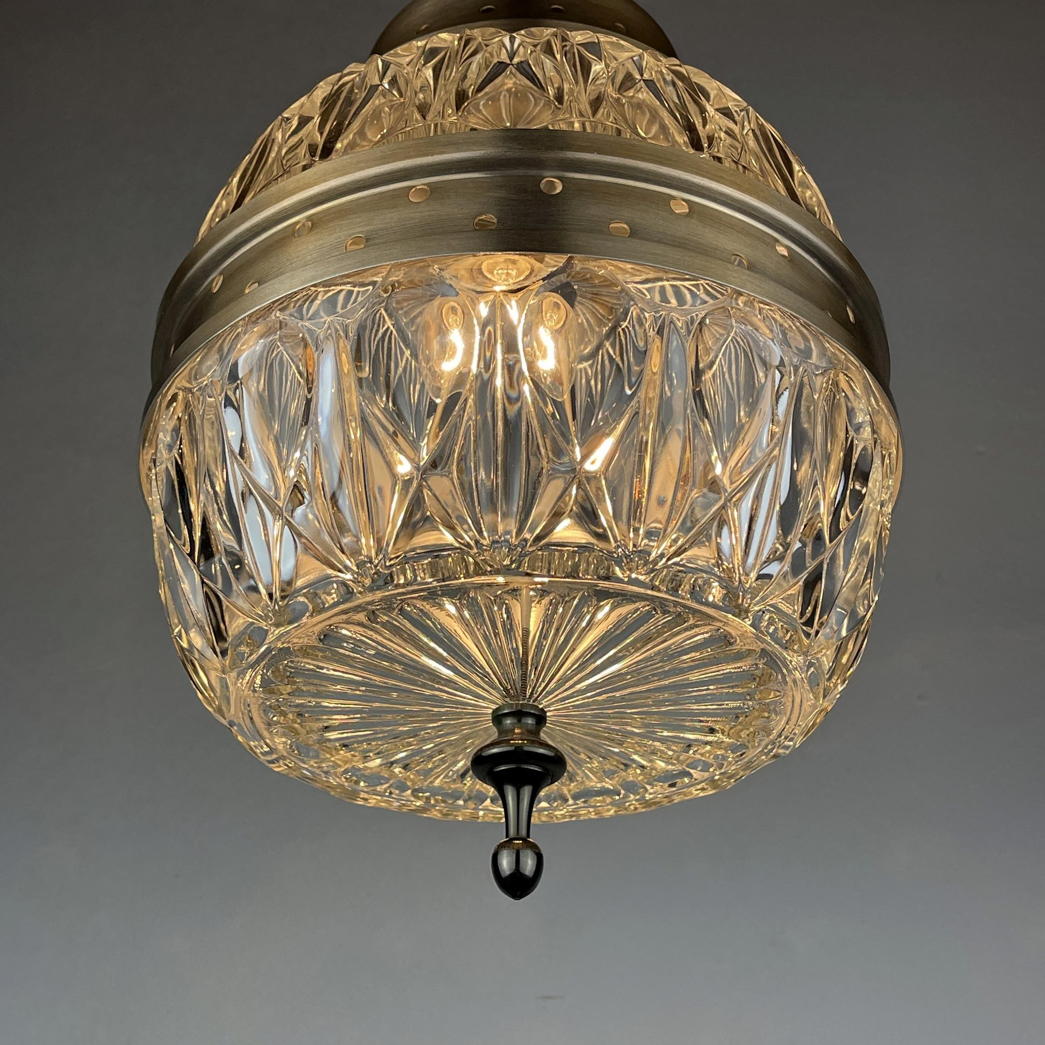 Mid-Century Glass Pendant Lamp Italy 1960s For Sale 5