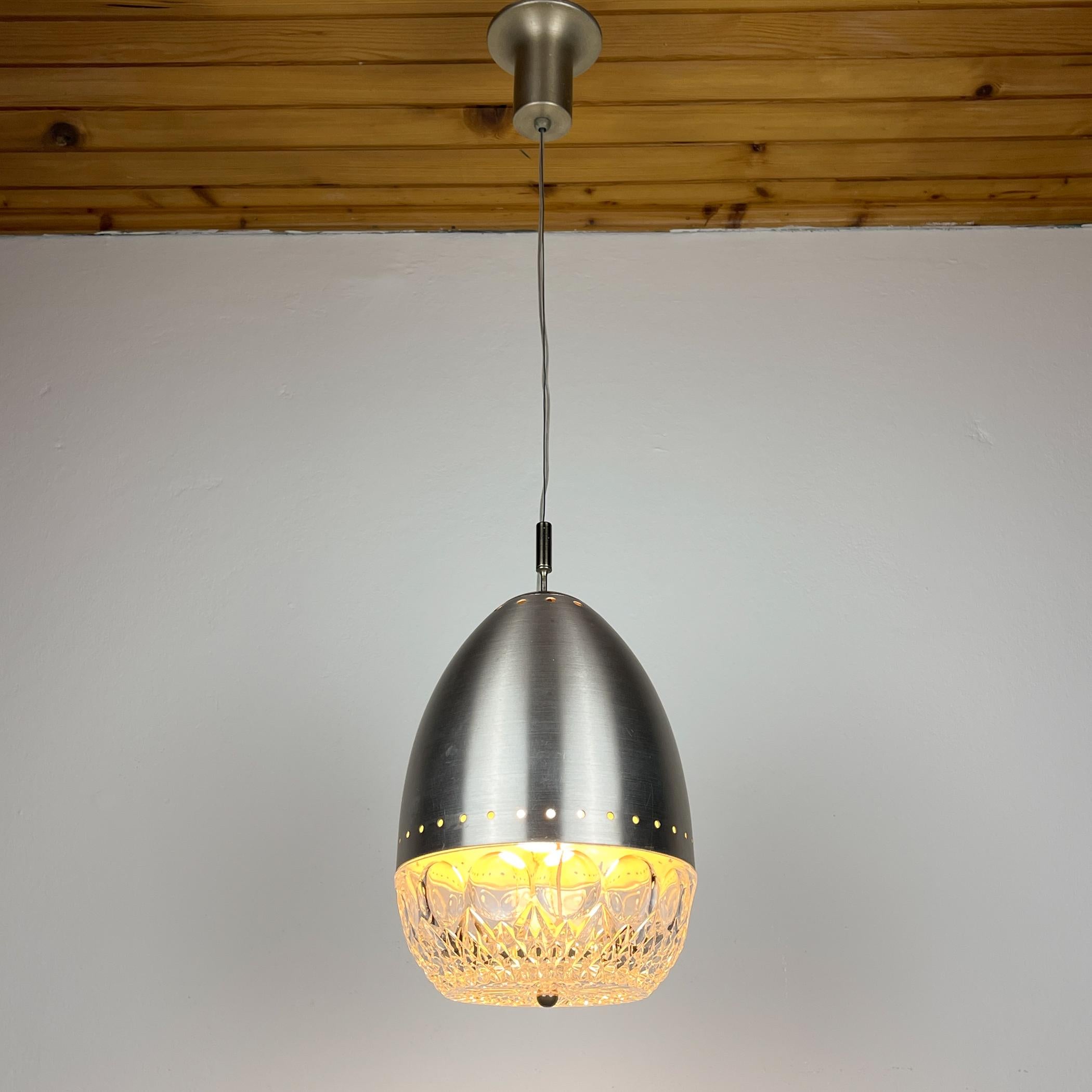 Lampada a sospensione in vetro della metà del secolo scorso, Italia 1960 in vendita 5