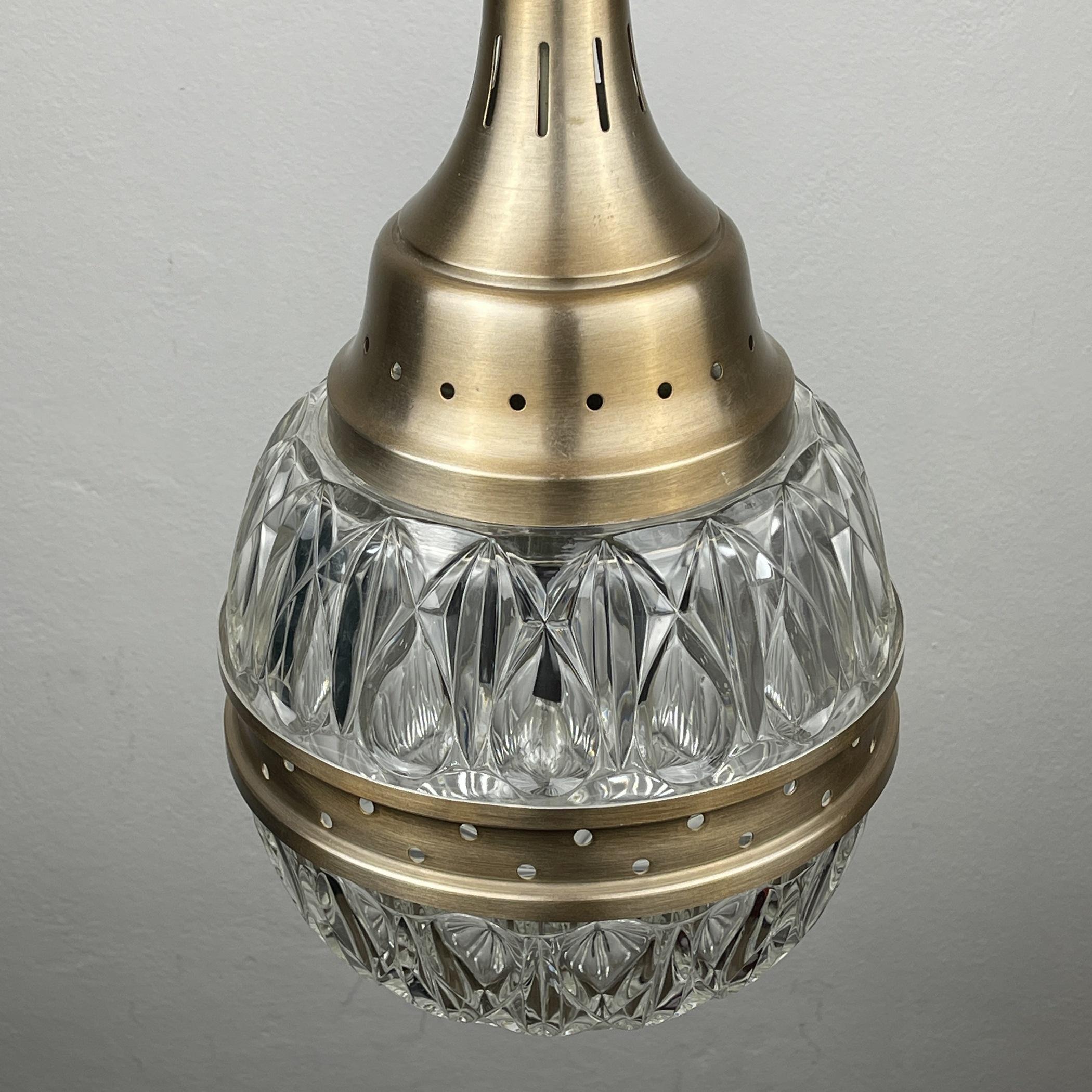 Mid-Century Glass Pendant Lamp Italy 1960s For Sale 6