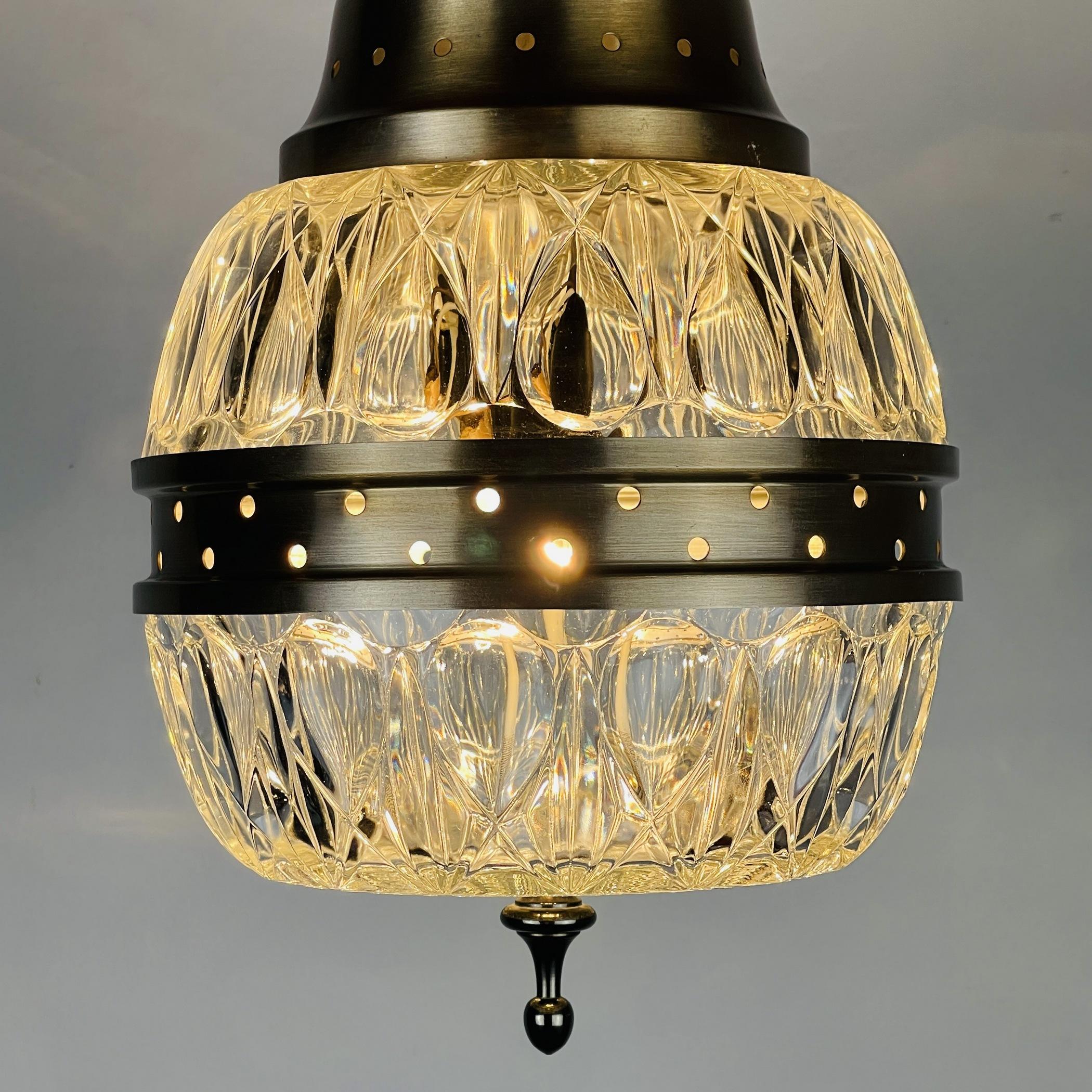 Mid-Century Glass Pendant Lamp Italy 1960s For Sale 7