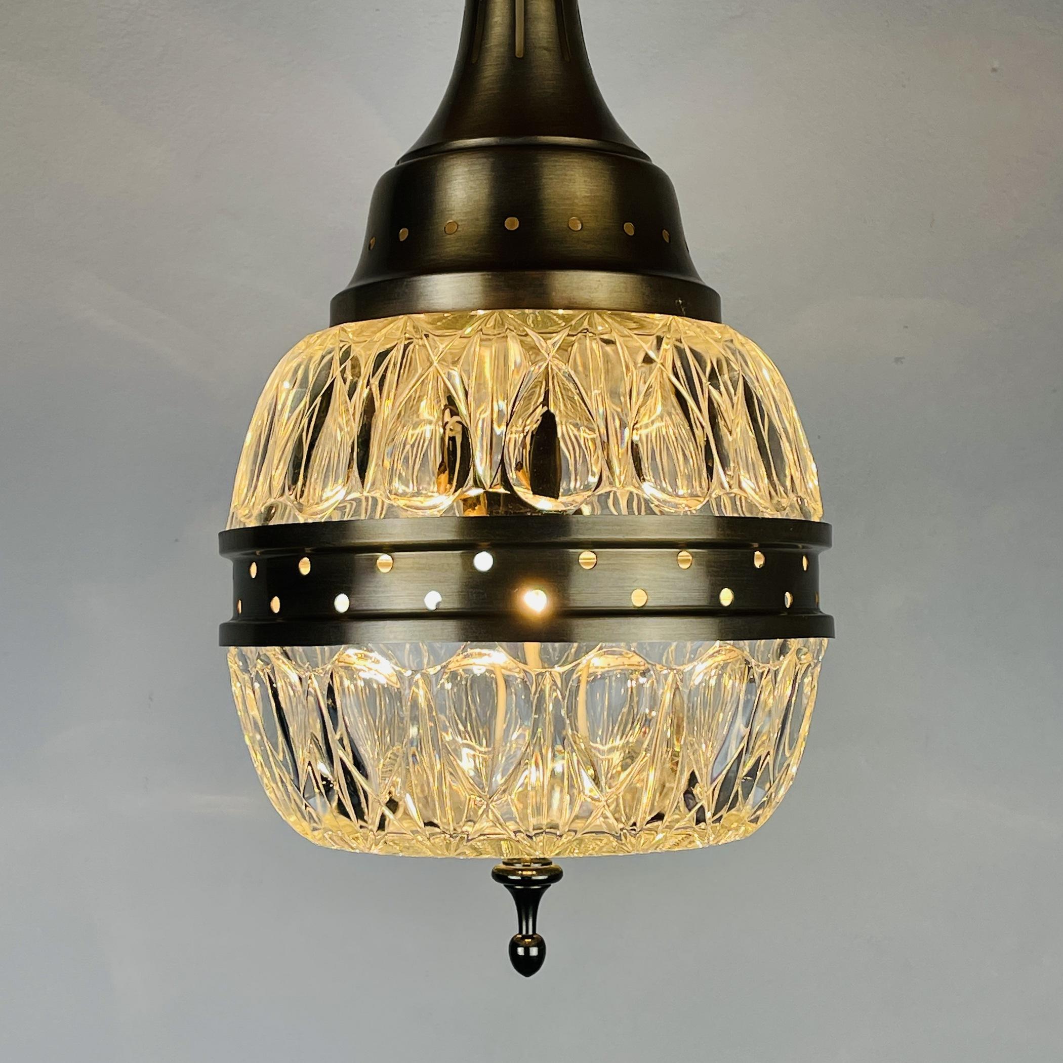 Mid-Century Glass Pendant Lamp Italy 1960s For Sale 8