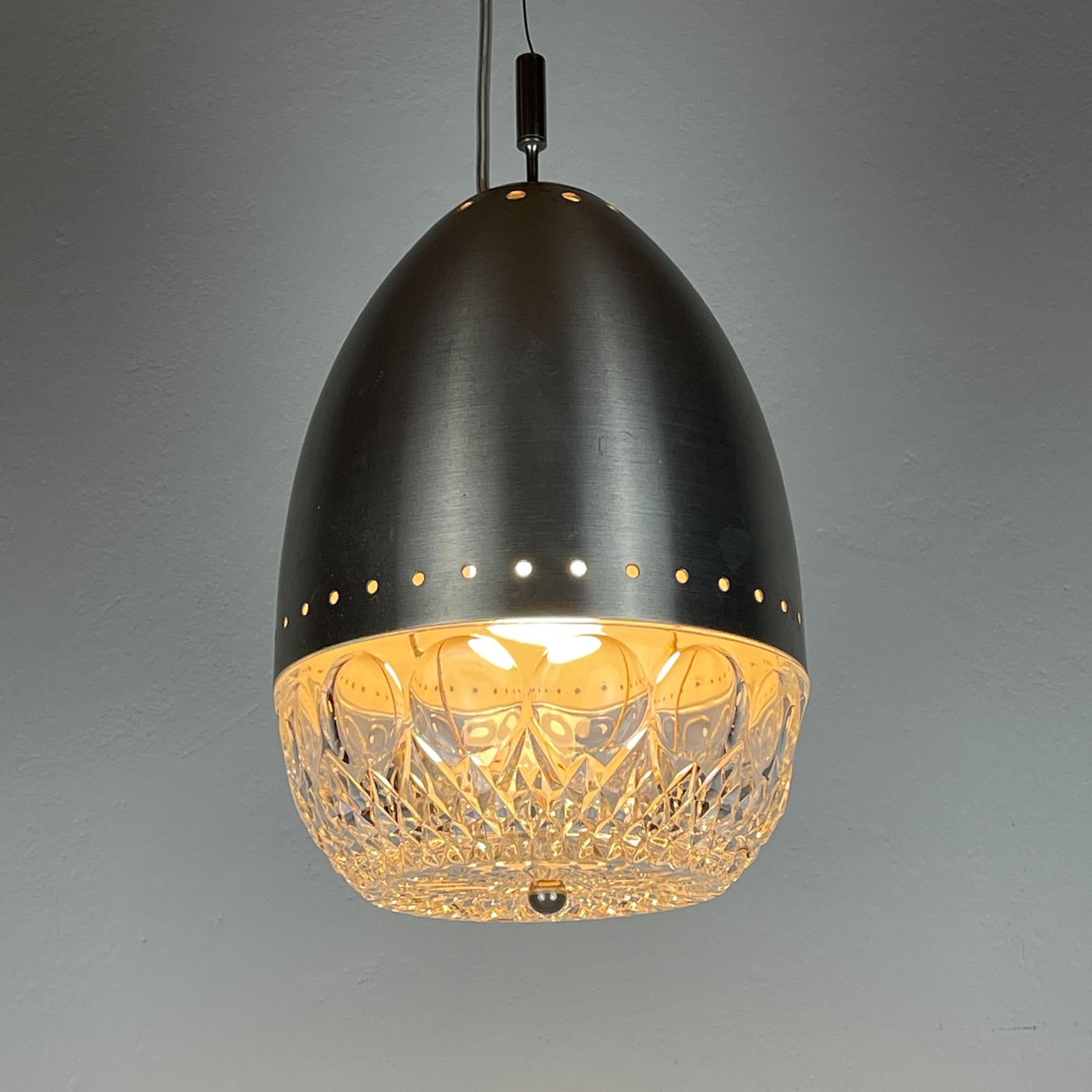 Mid-Century moderno Lampada a sospensione in vetro della metà del secolo scorso, Italia 1960 in vendita