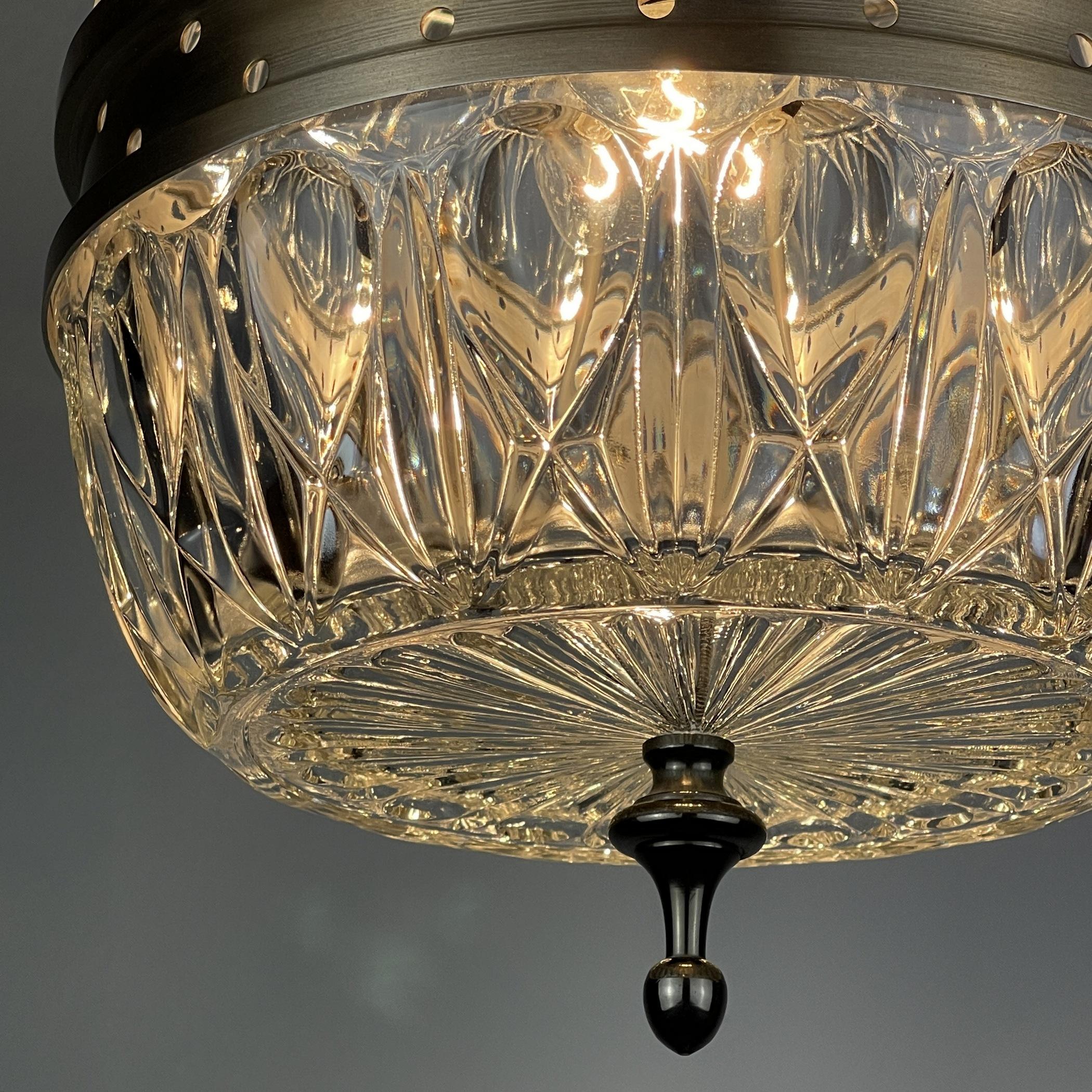 Mid-Century Glass Pendant Lamp Italy 1960s For Sale 1