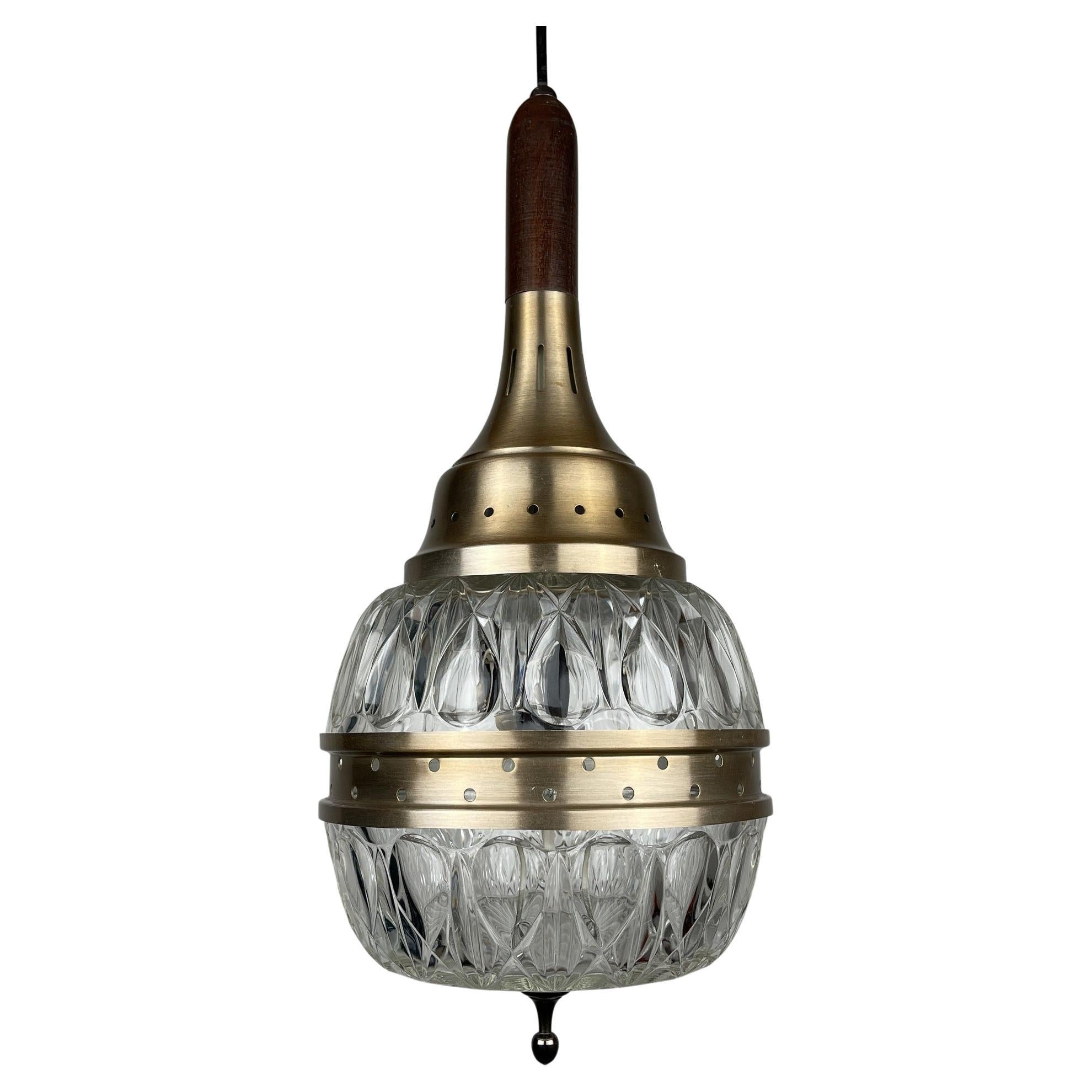 Lampe à suspension en verre mi-siècle, Italie, années 1960 en vente