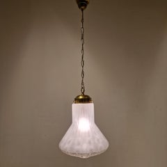 Mid Century Glass Pendant Lamp, Italy 1970s