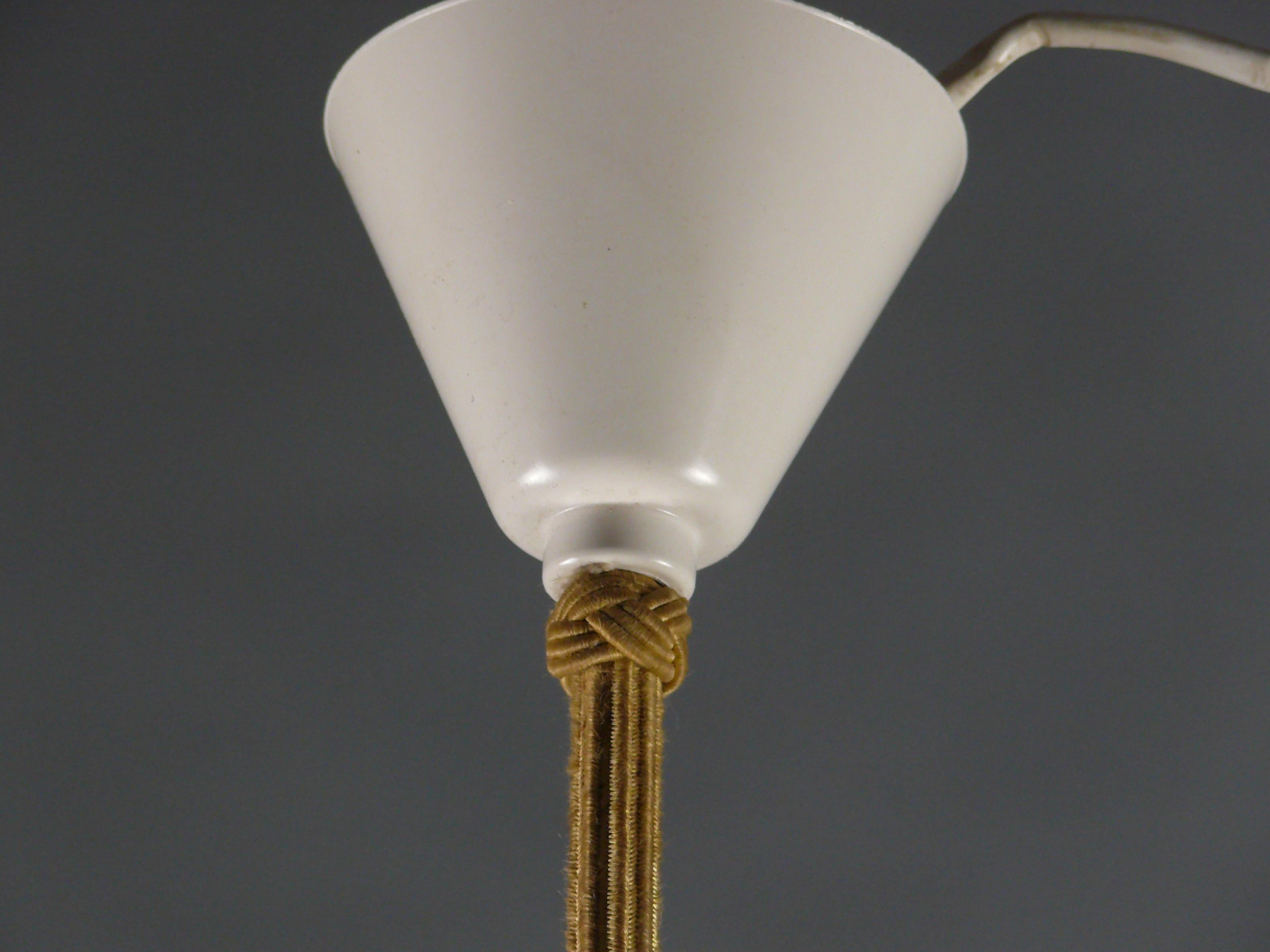 Midcentury Glass Pendant Light, 1950s 1