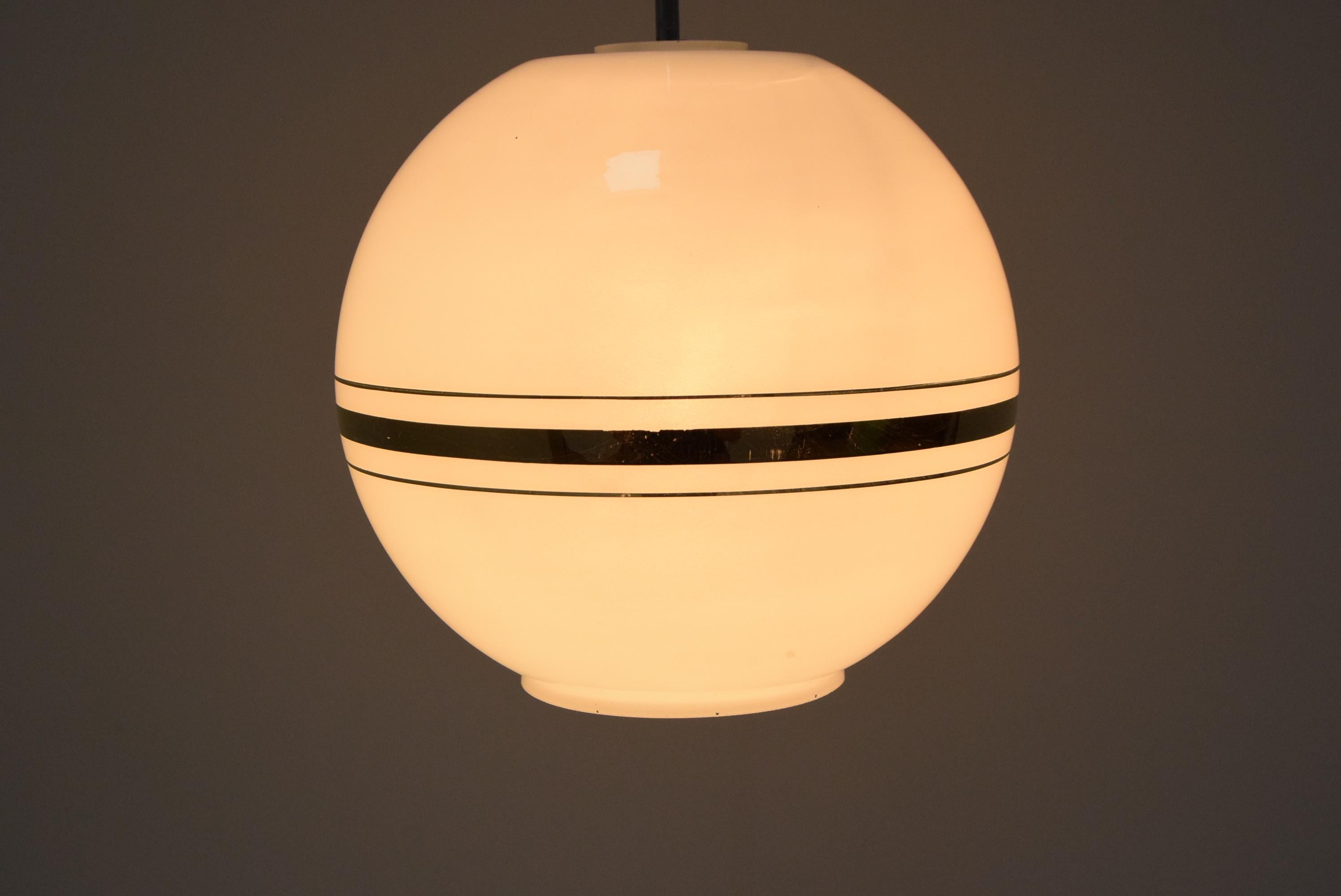 Czech Mid-Century Glass Pendant/Napako, 1970's For Sale