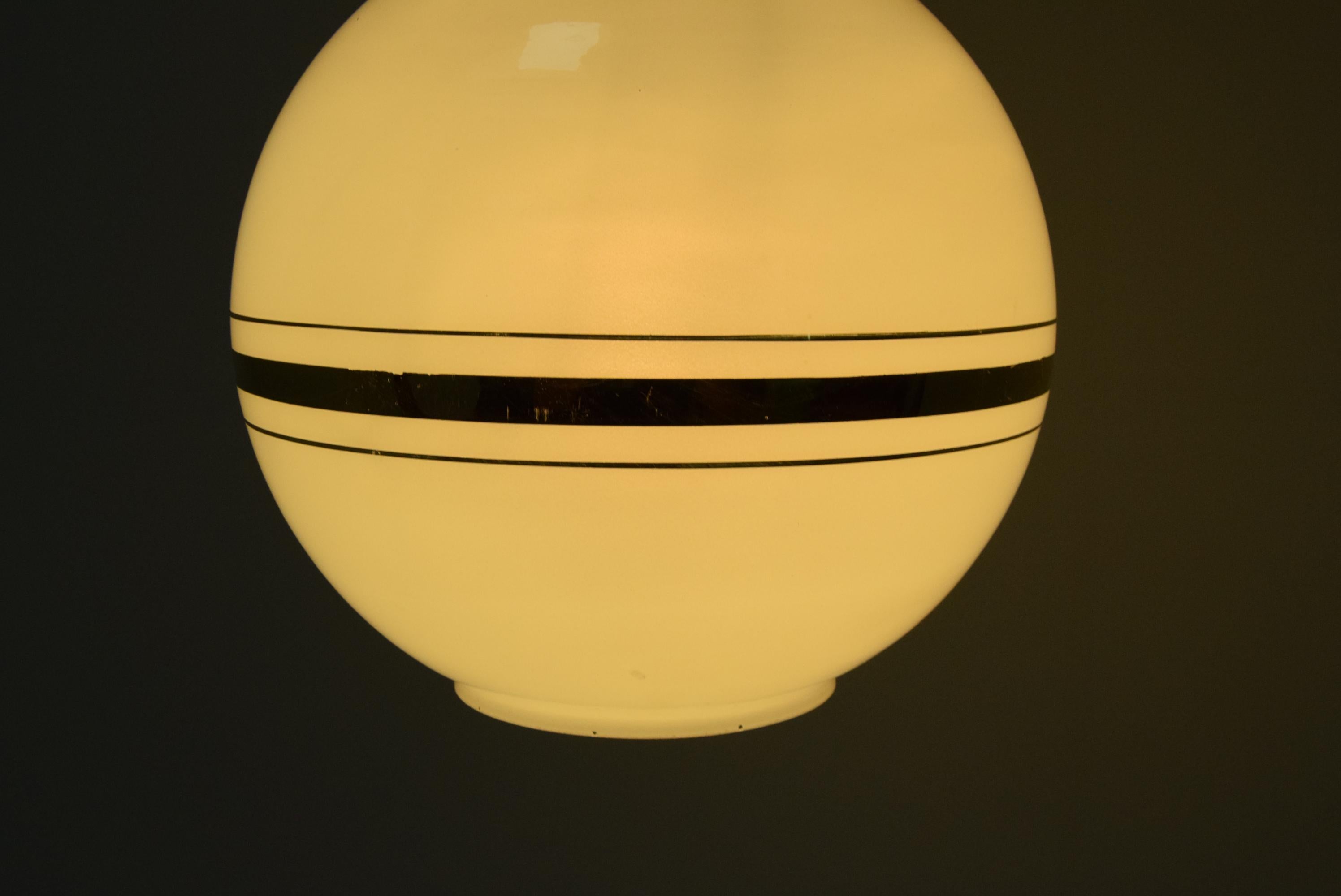 Metal Mid-Century Glass Pendant/Napako, 1970's For Sale