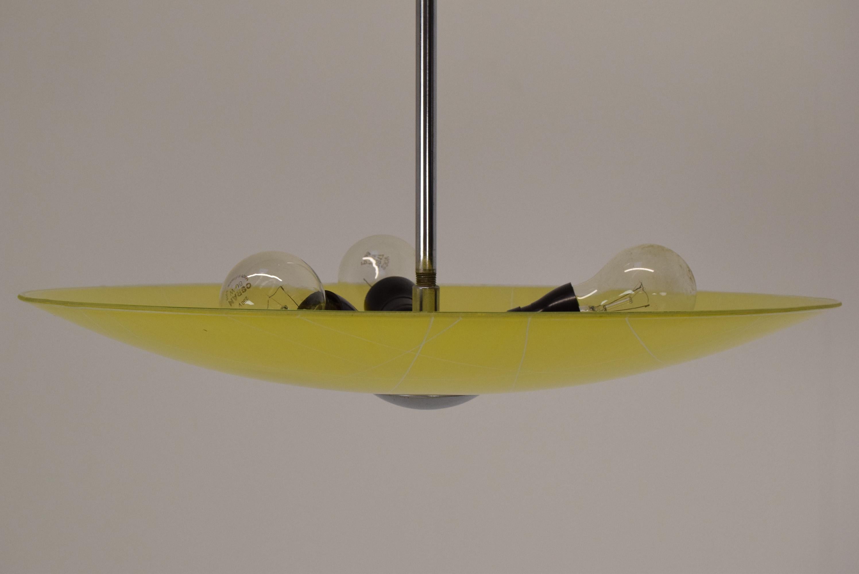 Mid-Century Glass Pendant, 1960's In Good Condition For Sale In Praha, CZ
