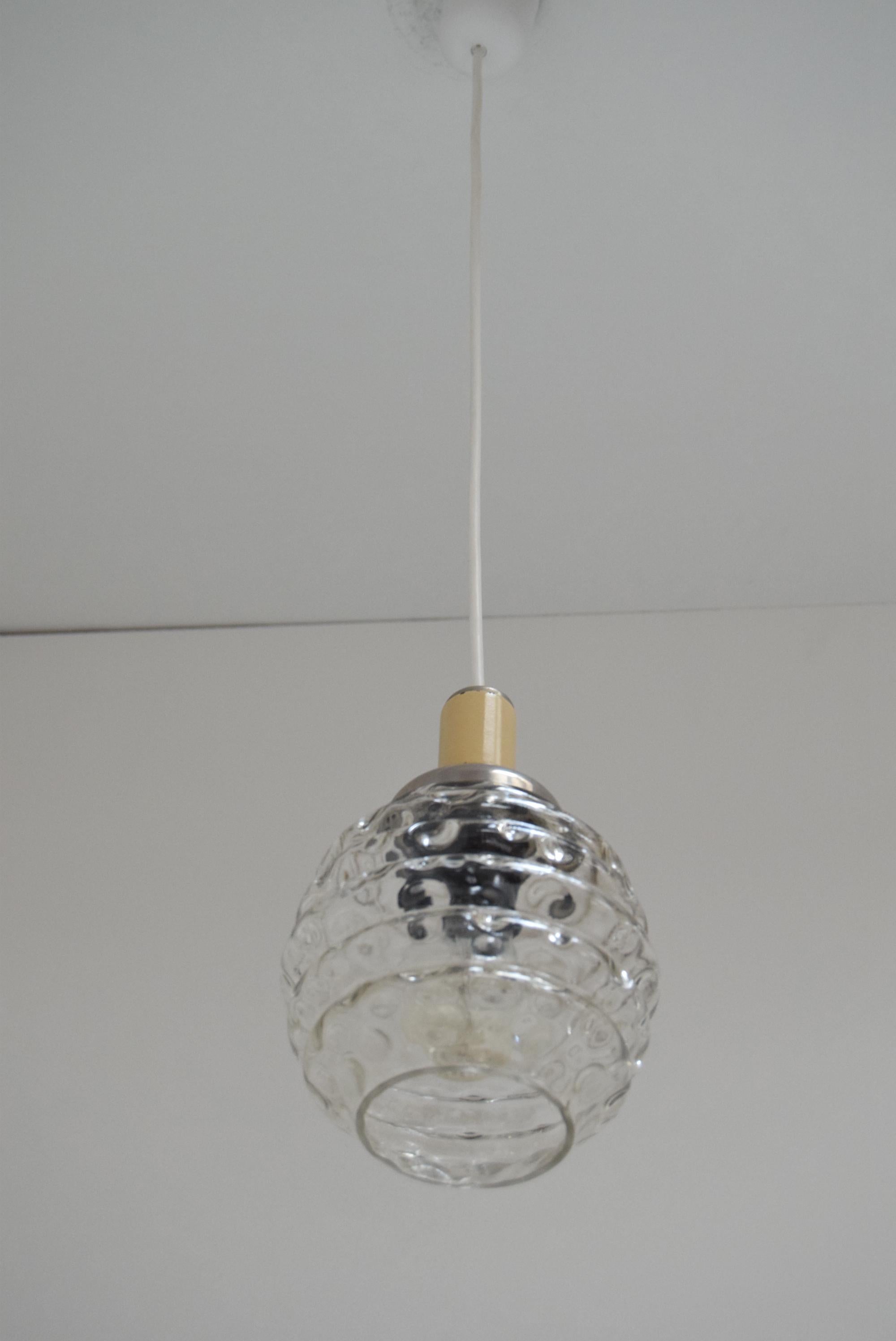Mid-Century Glass Pendant, 1960's, M In Good Condition For Sale In Praha, CZ
