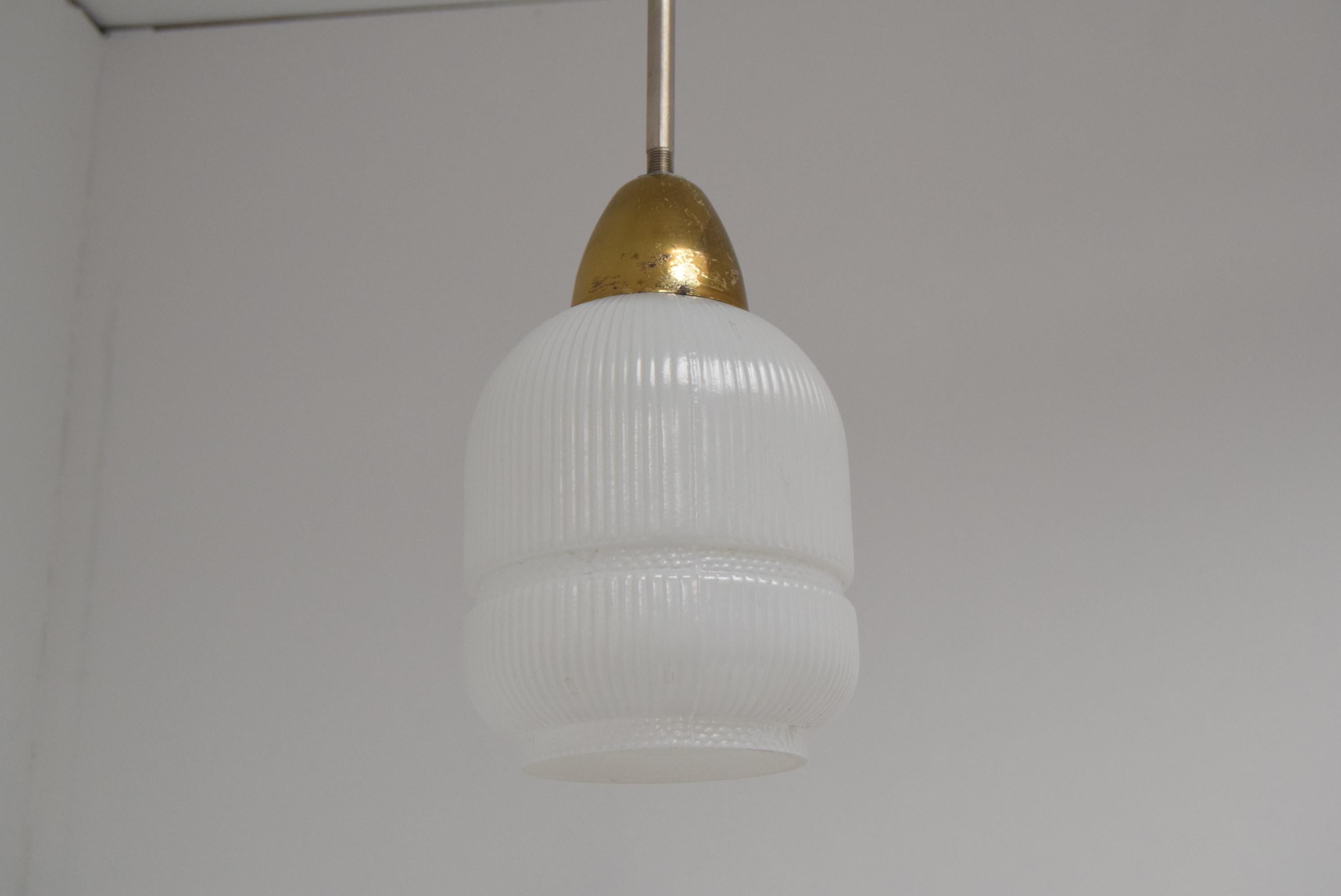 Mid-Century Glass Pendant, 1970's In Fair Condition For Sale In Praha, CZ