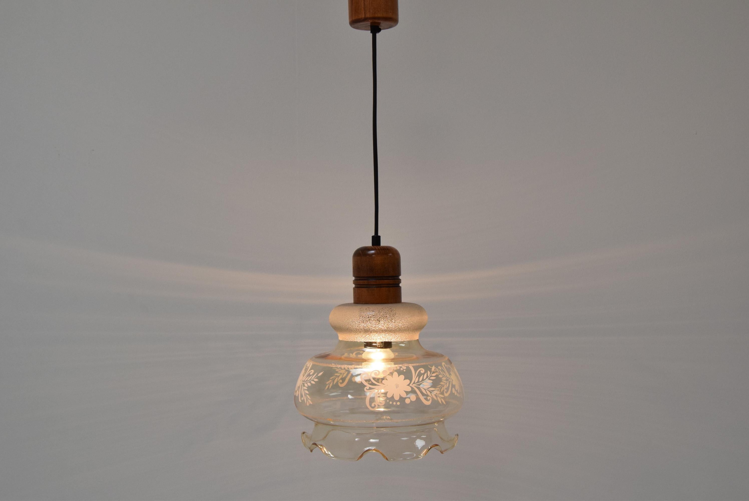 Late 20th Century Mid-Century Glass Pendant, 1970's For Sale