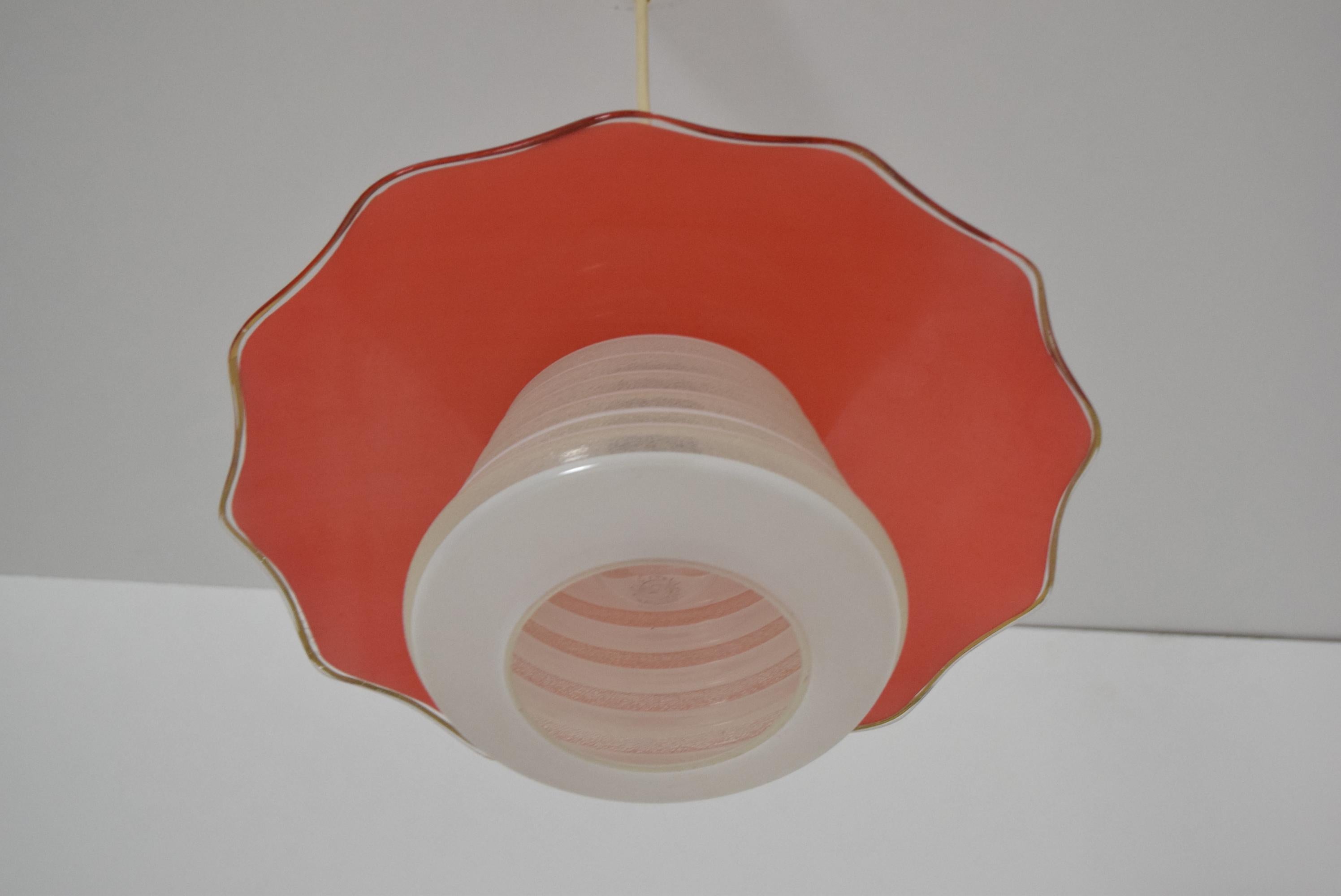 Midcentury Glass Pendant, 1970s 2