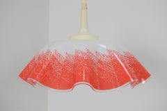 Lampe à suspension en verre du milieu du siècle, années 1980