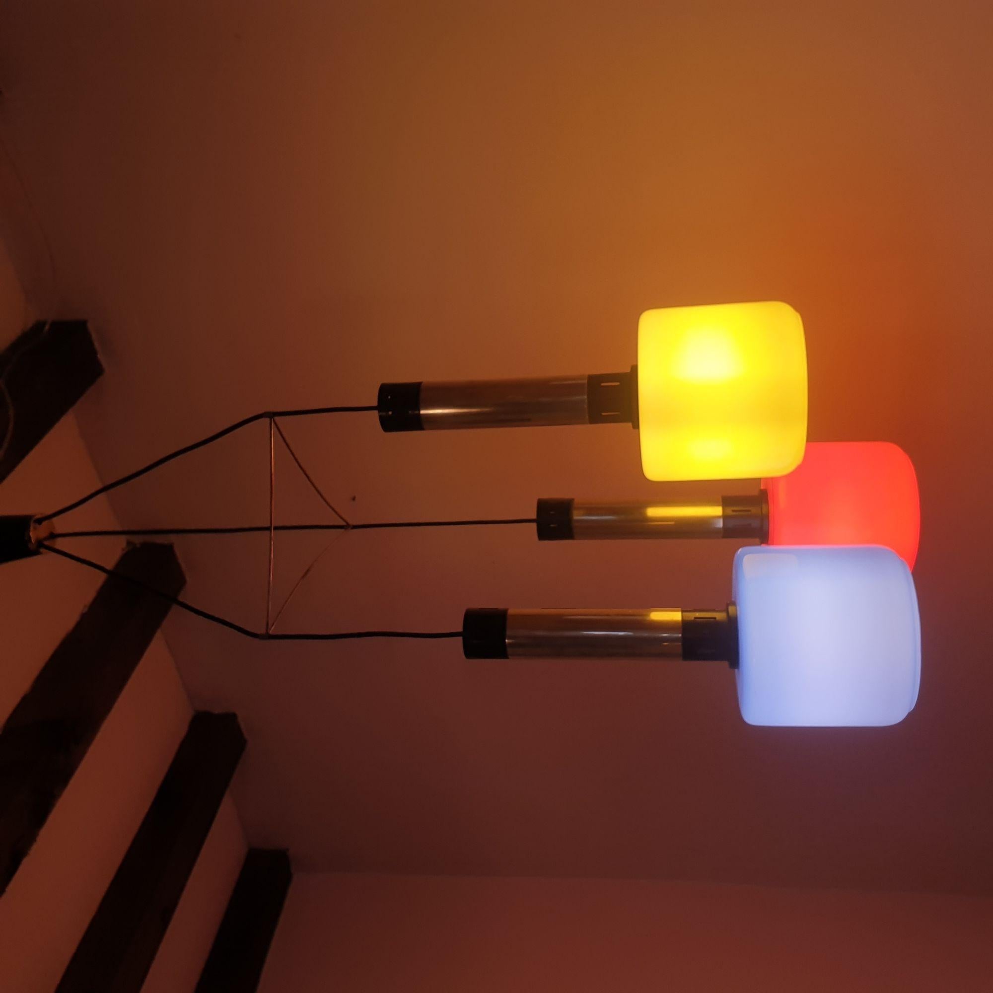 Glas-Hängeleuchter aus der Mitte des Jahrhunderts, von Stilnovo im Angebot 3